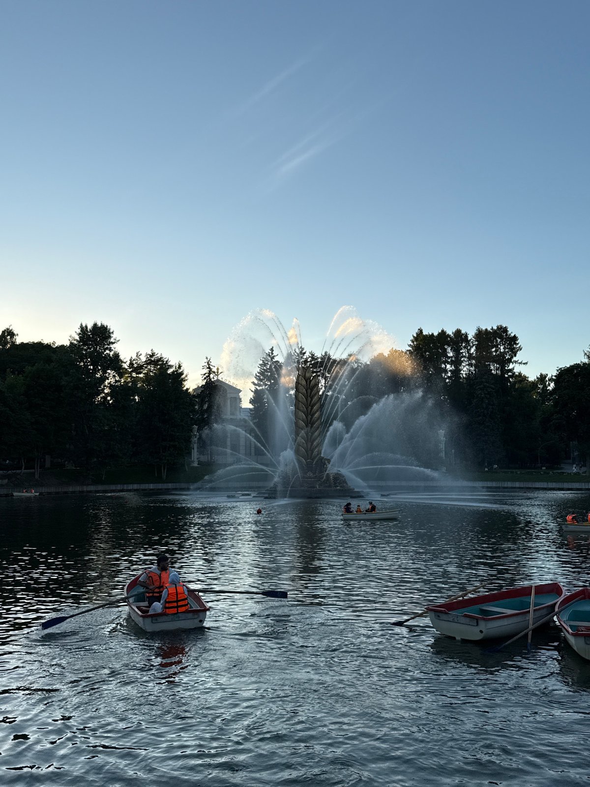 Afternoon on the water at a Moscow park lake