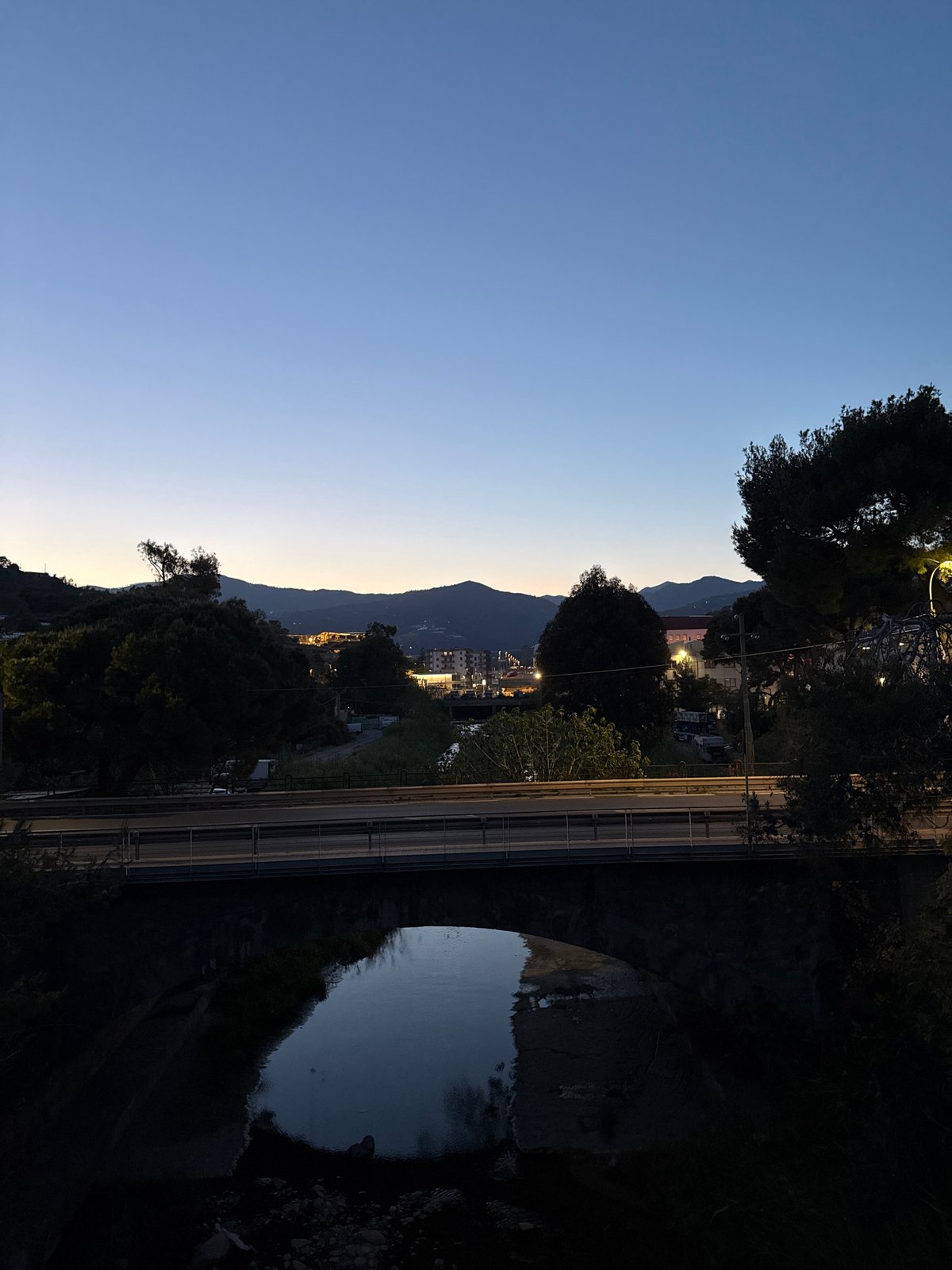 Twilight landscape documented in Sanremo, Italy