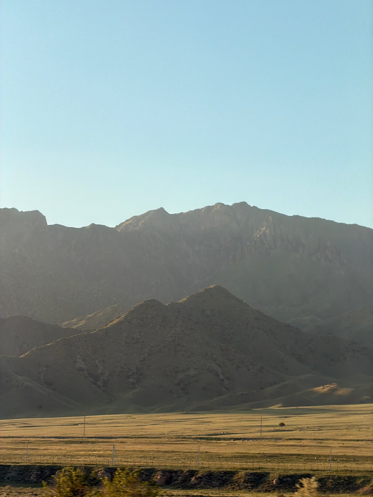 Clear skies over Kyrgyzstan mountain range captured by witness