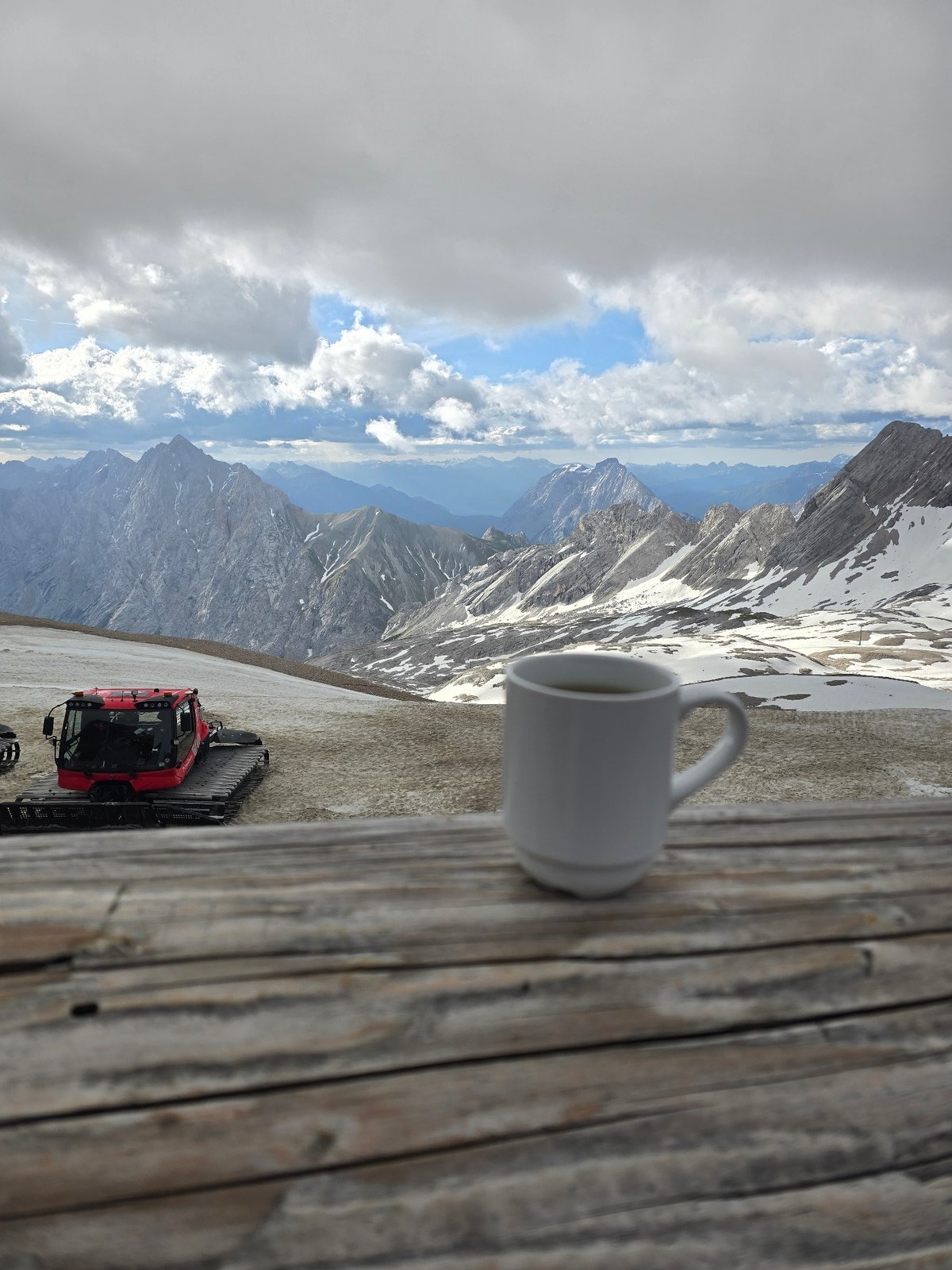 Alpine morning on Germany's highest peak with panoramic views
