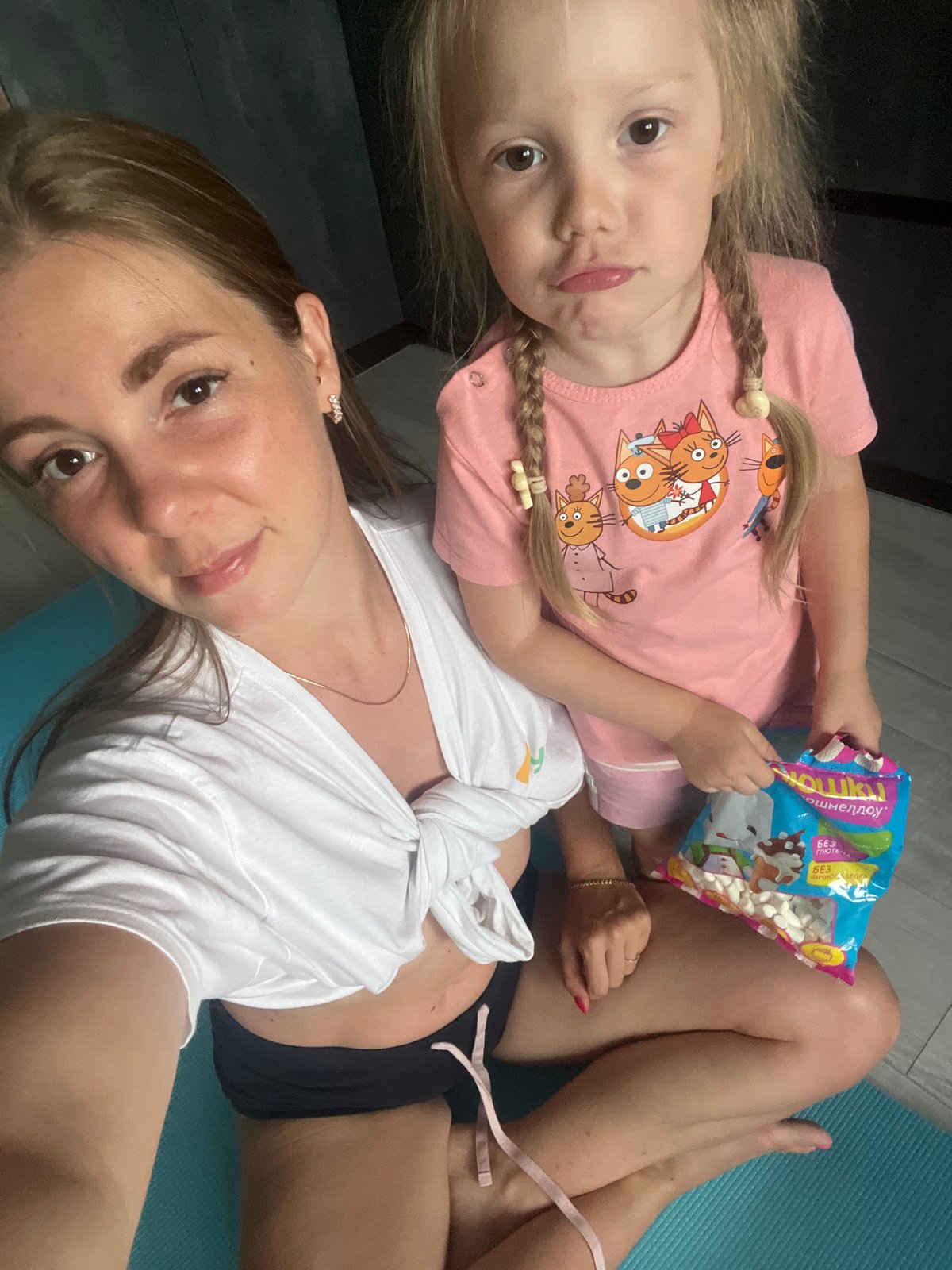 Lazy afternoon indoors in Chelyabinsk, yoga mat and all