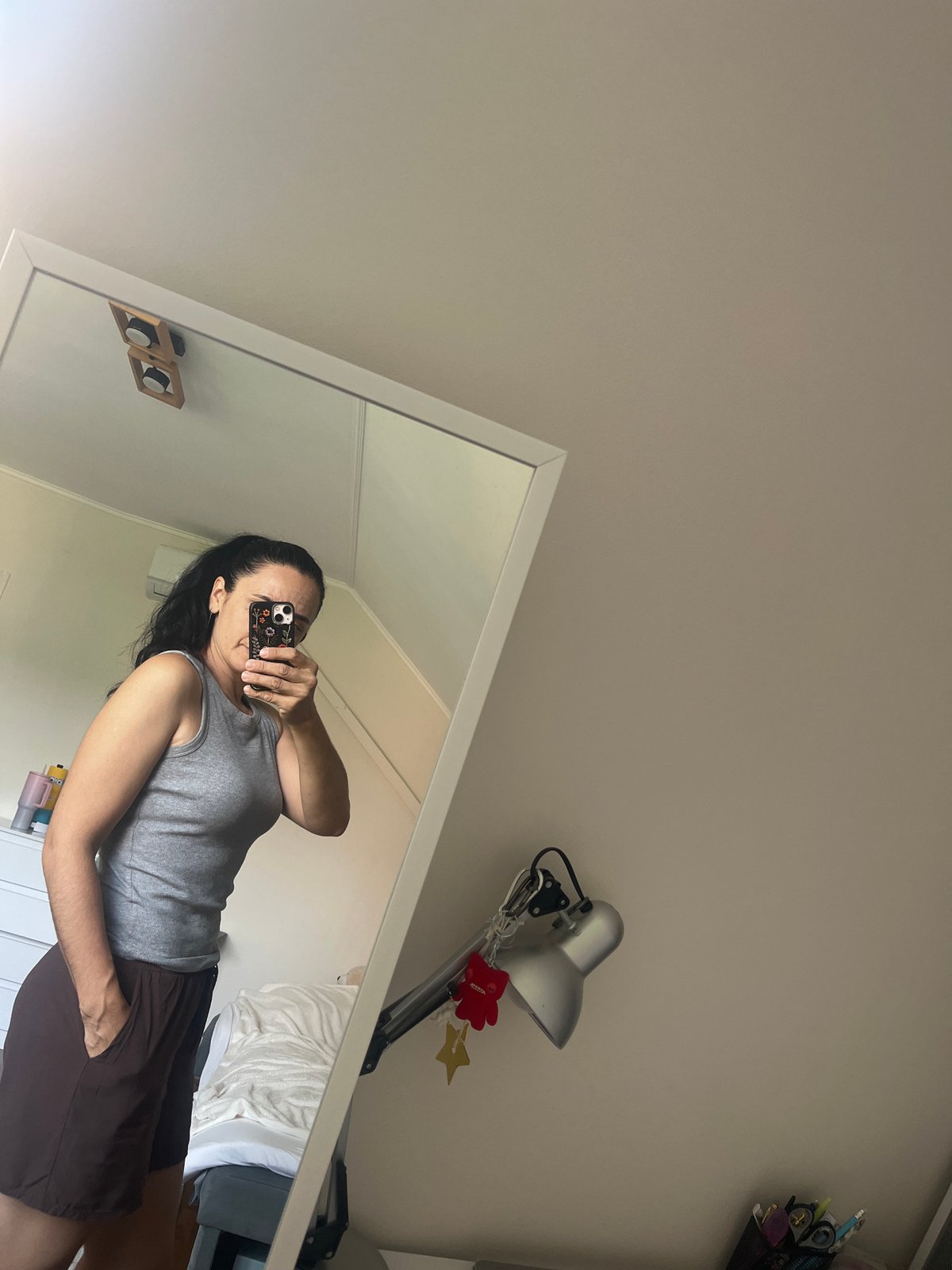 Mirror selfie in a room in Onokivtsi, Ukraine
