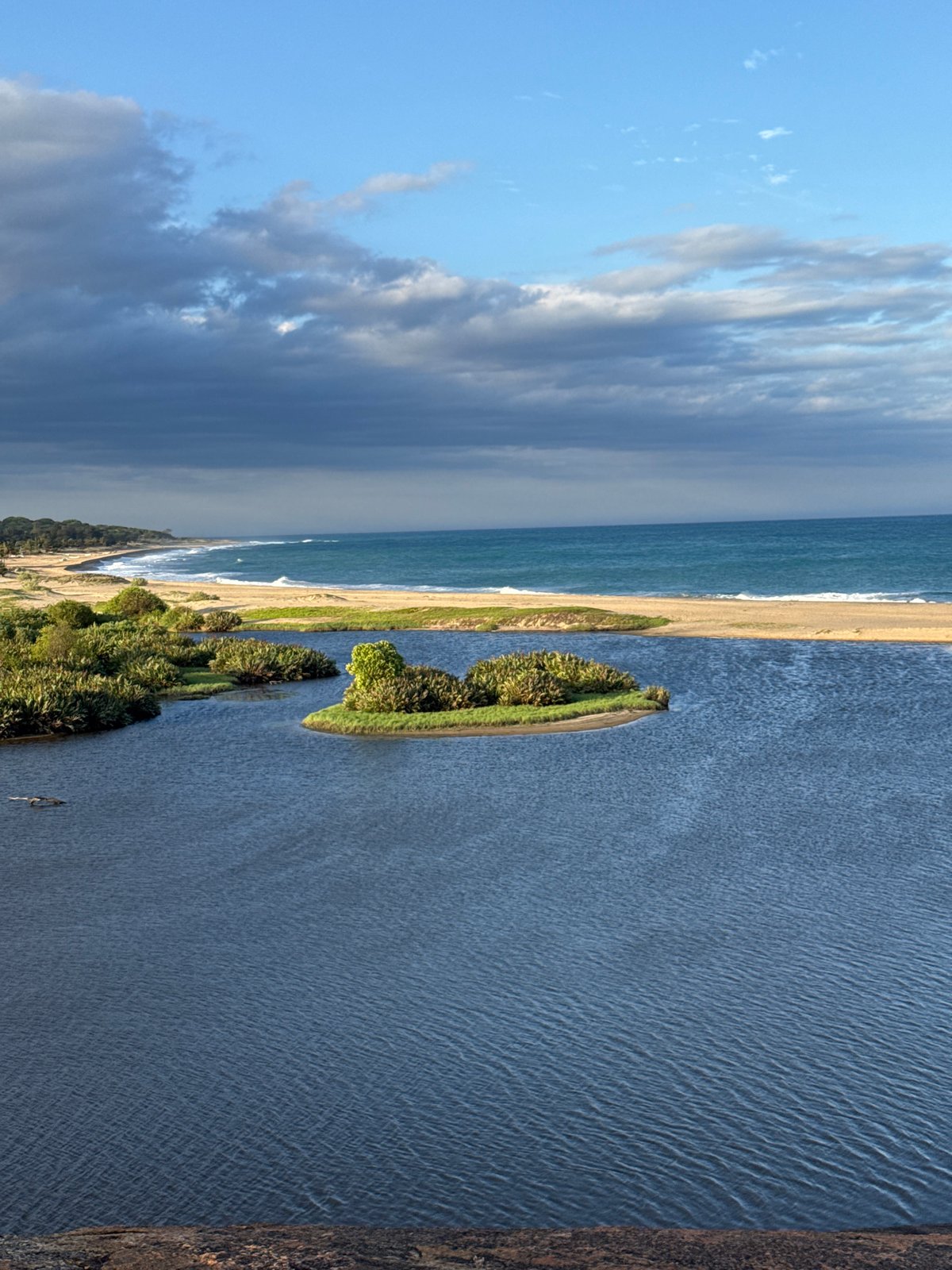 Coastal lagoon meets ocean at Ulla, Sri Lanka