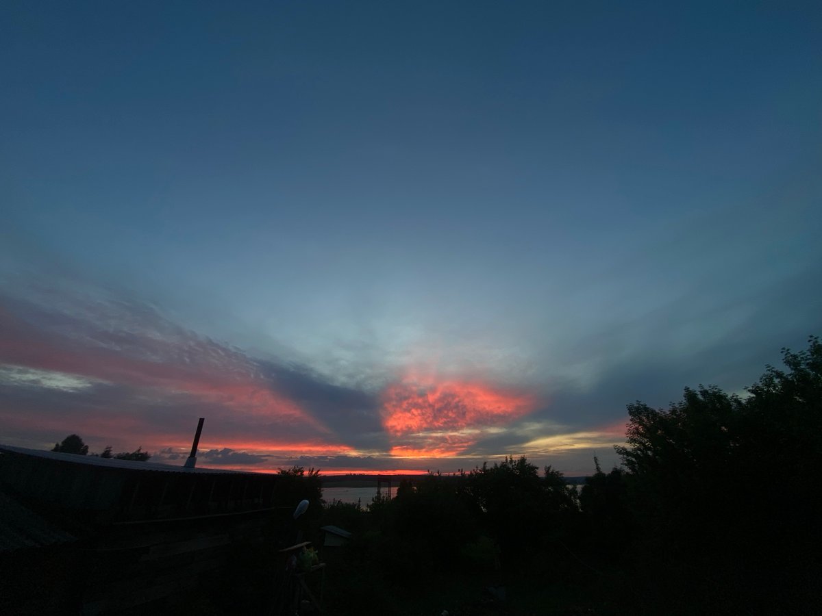 Dramatic sunset captured over Smolino lakeside landscape