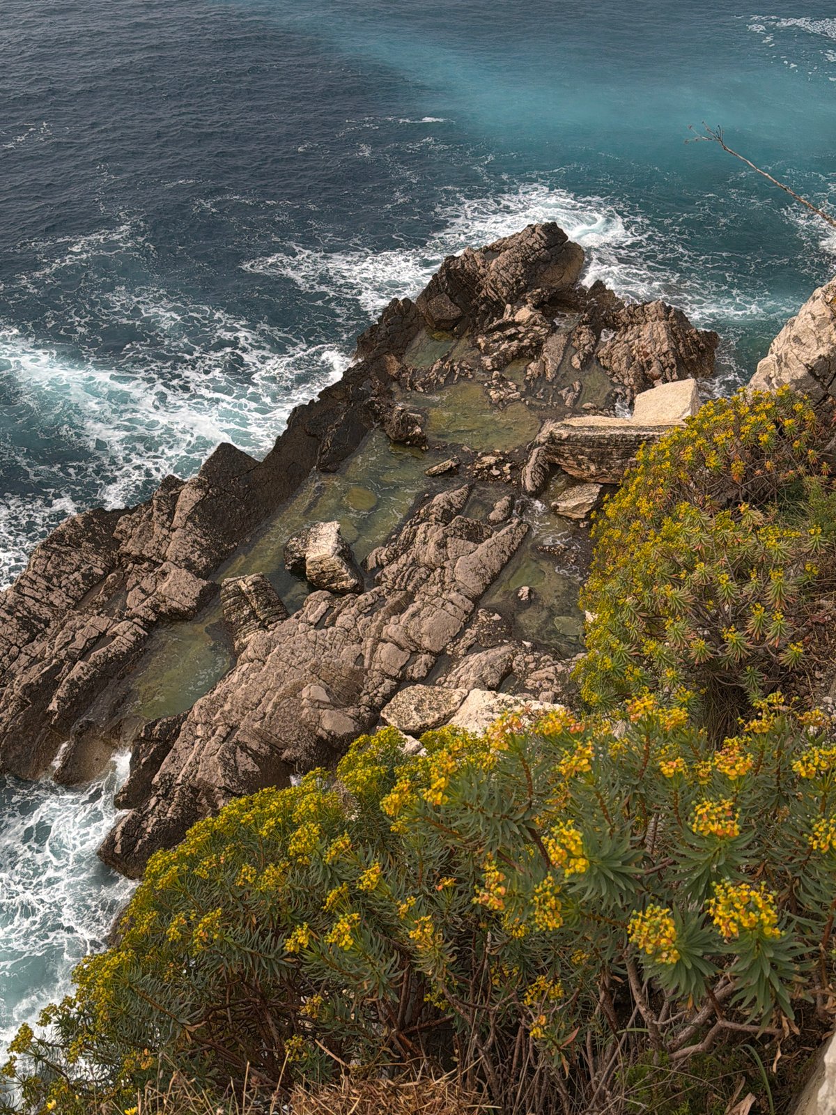 Rugged Montenegro coastline documented from overhead near Mirište
