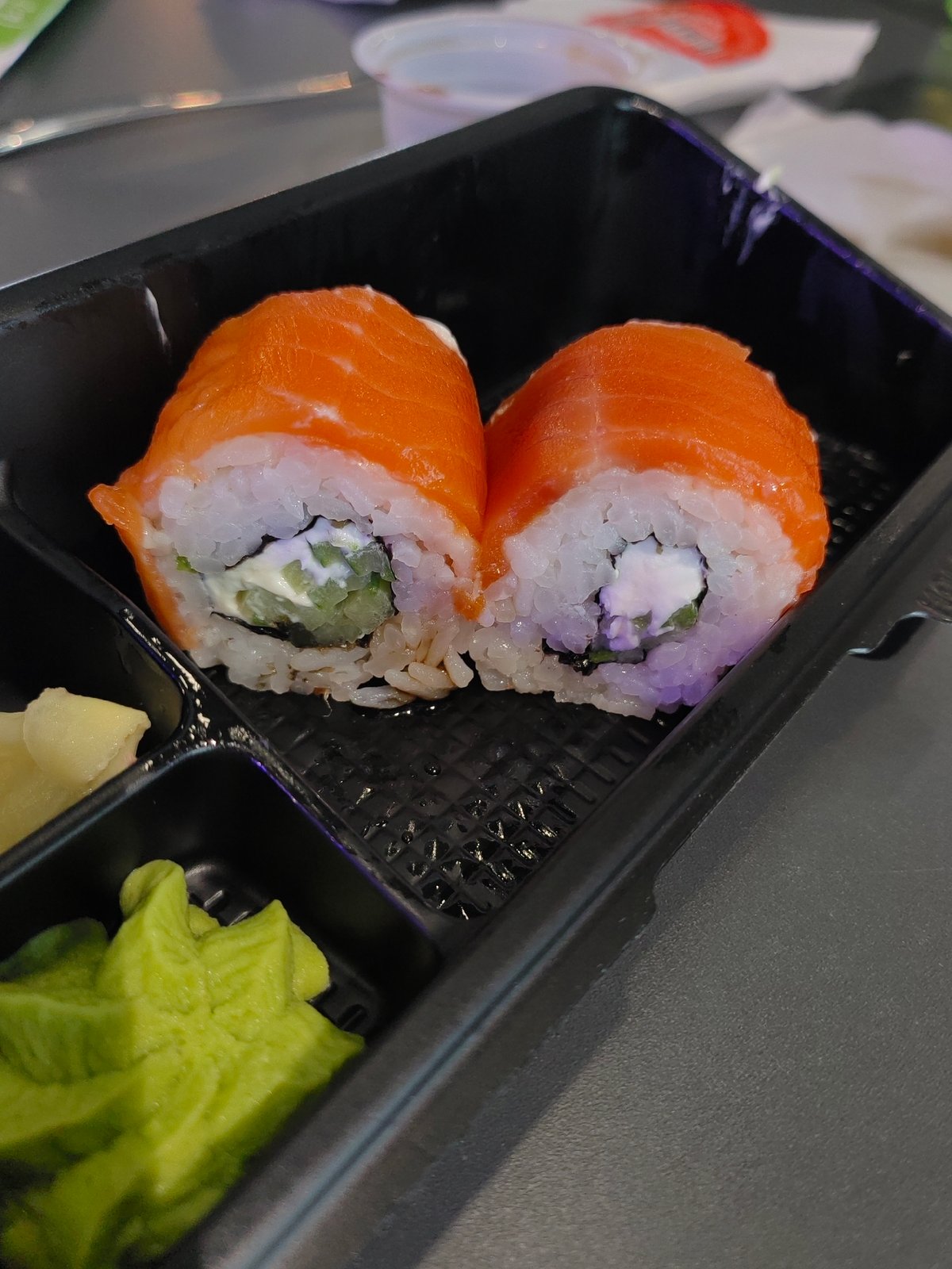 Lunch break in Saint Petersburg, sushi and sunny squares