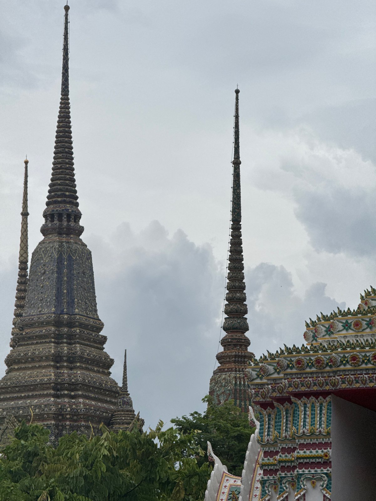 Bangkok's temple district and street life, riverside.