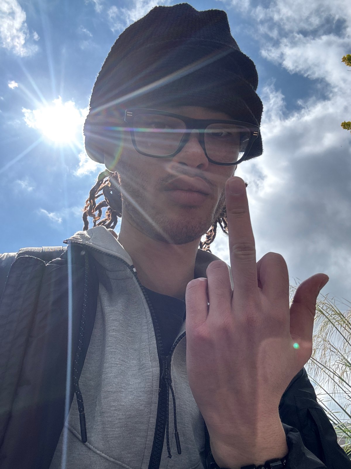 Man makes obscene gesture in Les Ulis, France