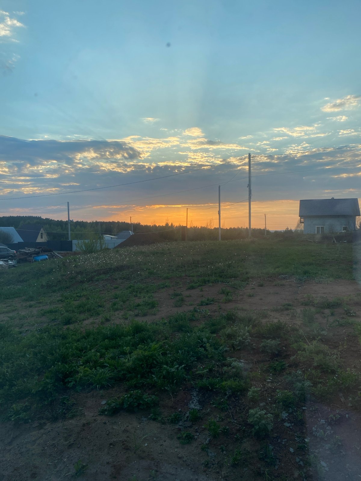 Sunset journey documented across rural Russian landscapes and towns