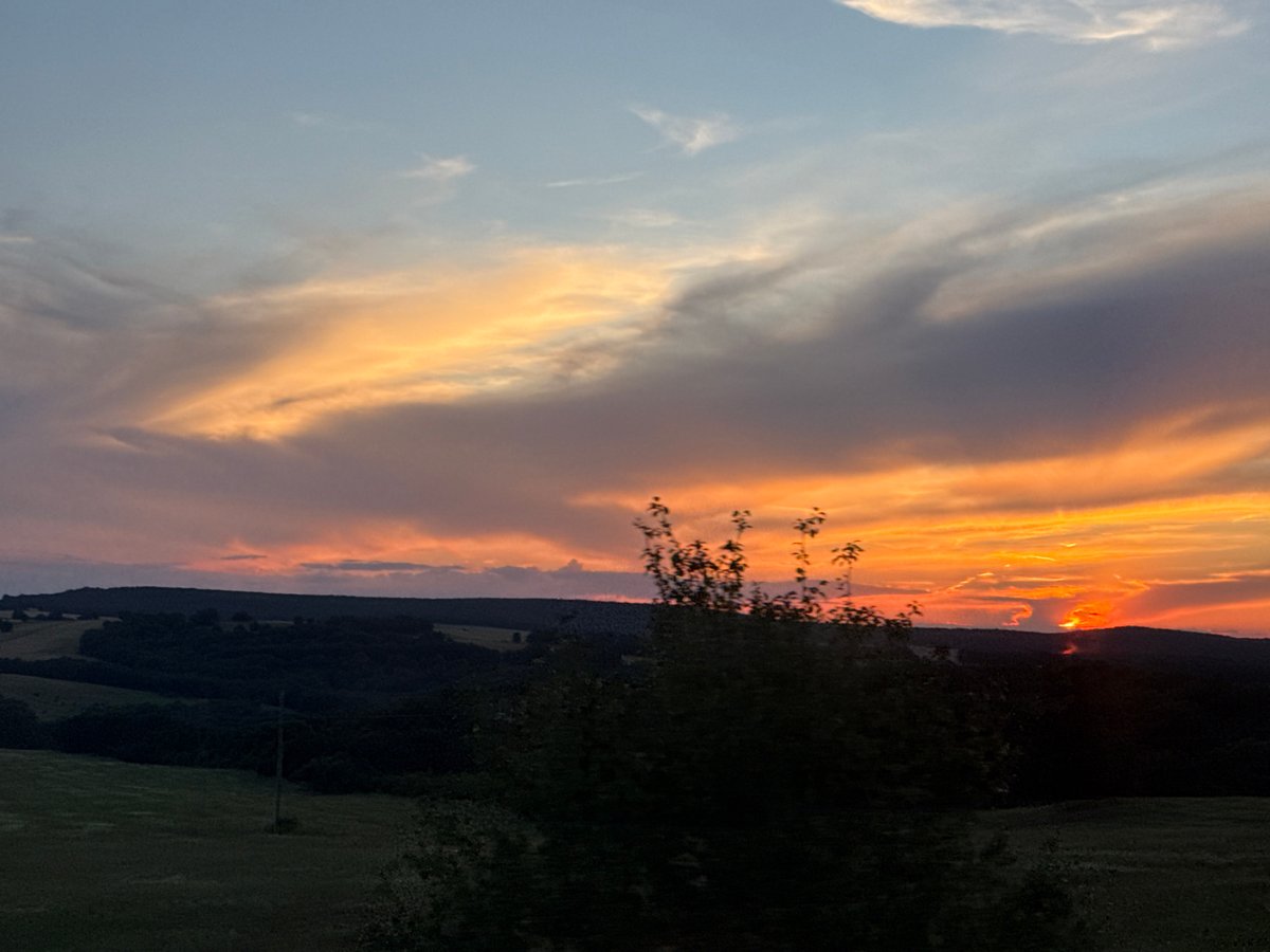Sunset observed over rural Krushevets, Bulgaria