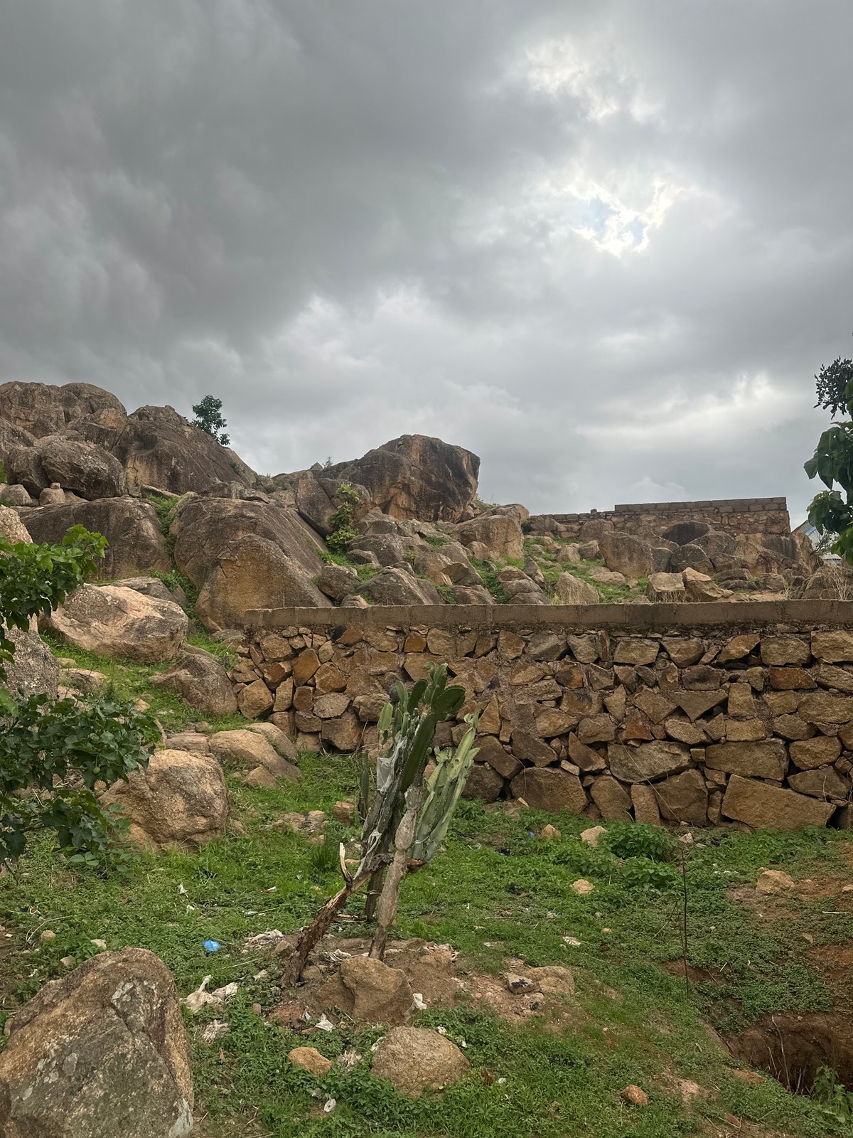 Rocky landscape with weathered boulders observed in Jos, Nigeria