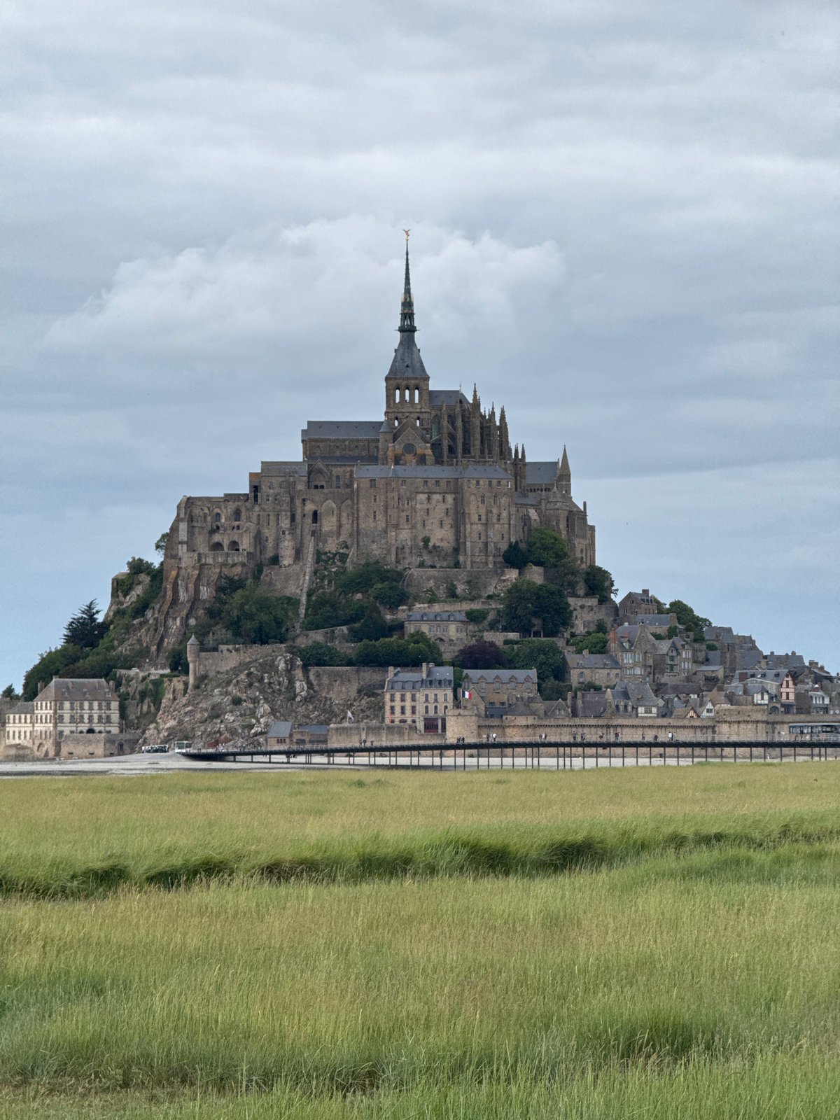 Overcast afternoon documented at Mont-Saint-Michel's medieval abbey