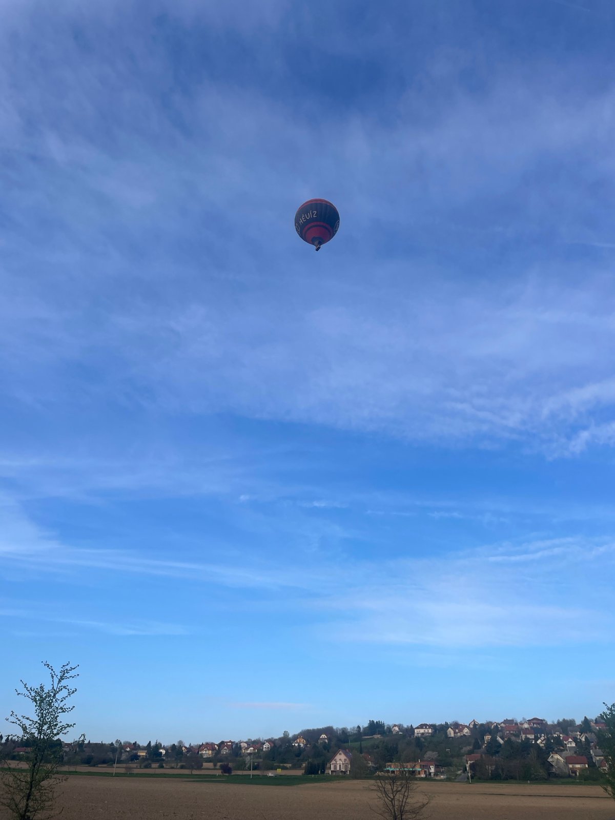 Hot air balloon spotted over Lake Balaton region Hungary