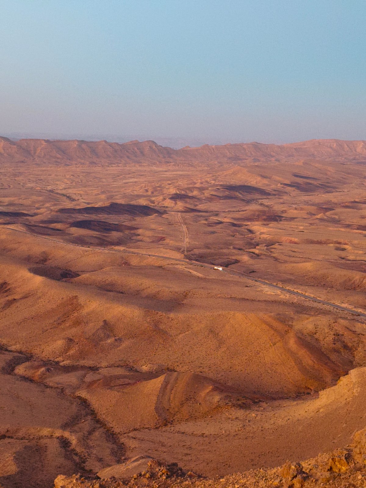 Sunset over Ramon Crater and Yeruham's desert landscape