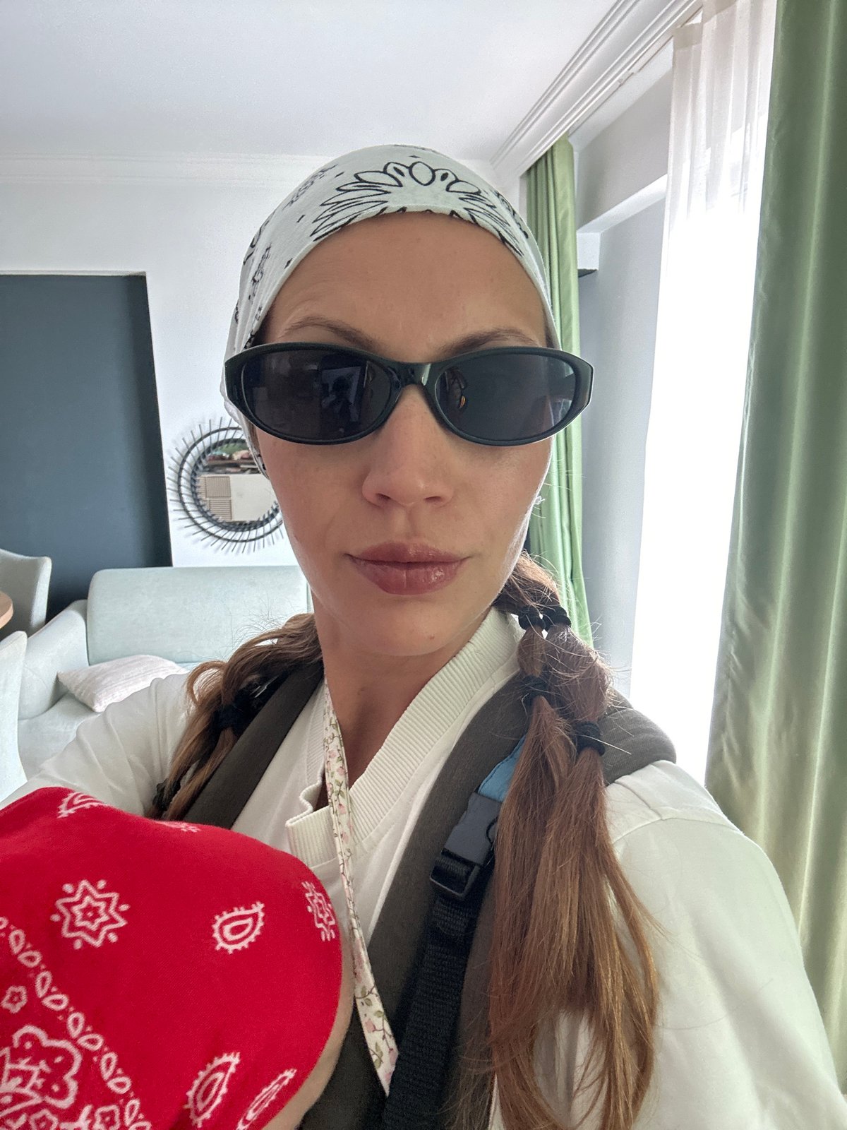 Woman in distinctive attire observed indoors in Fethiye