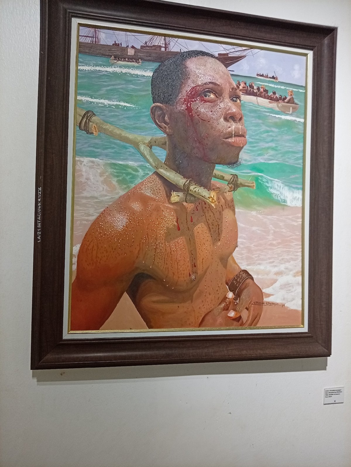 Visitor documents slave trade museum exhibits in Badagry Nigeria