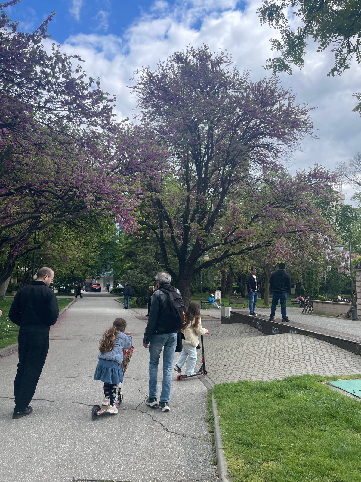 Spring day scenes captured across parks and streets in Plovdiv