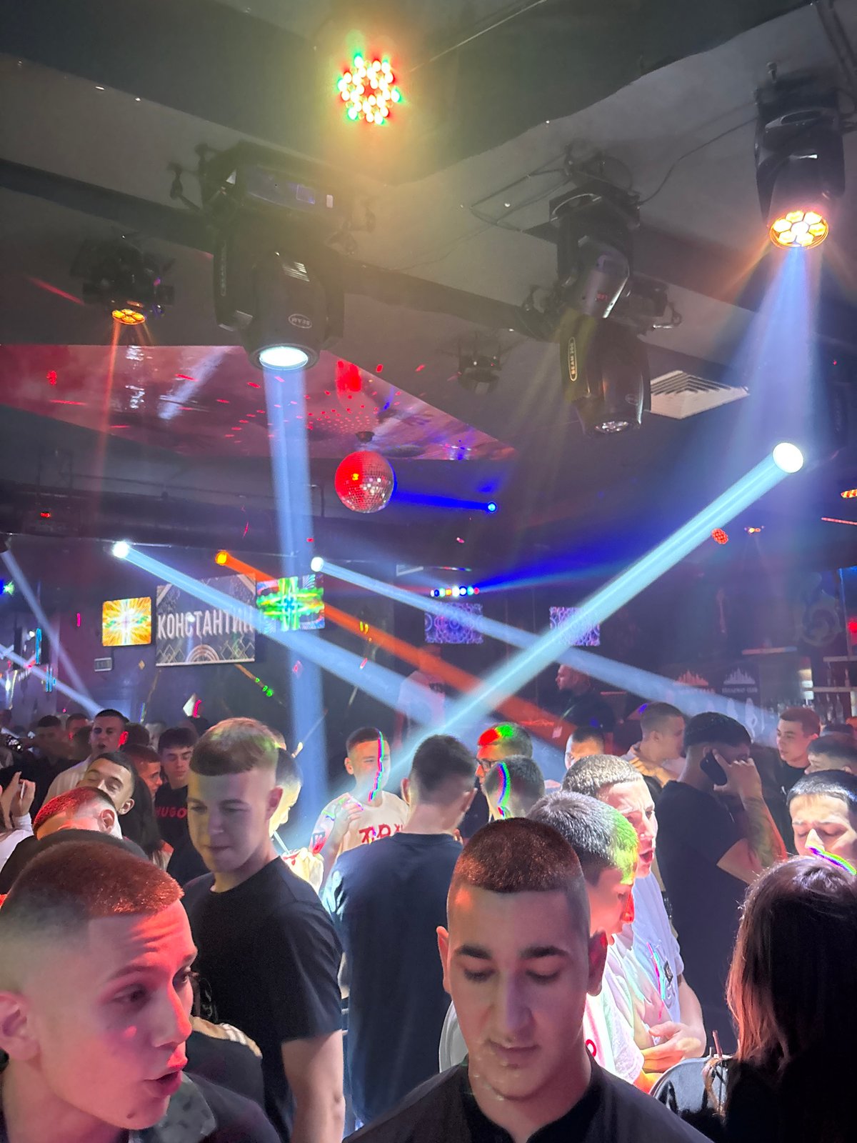 Crowded nightlife venue captured in Burgas, Bulgaria Saturday evening