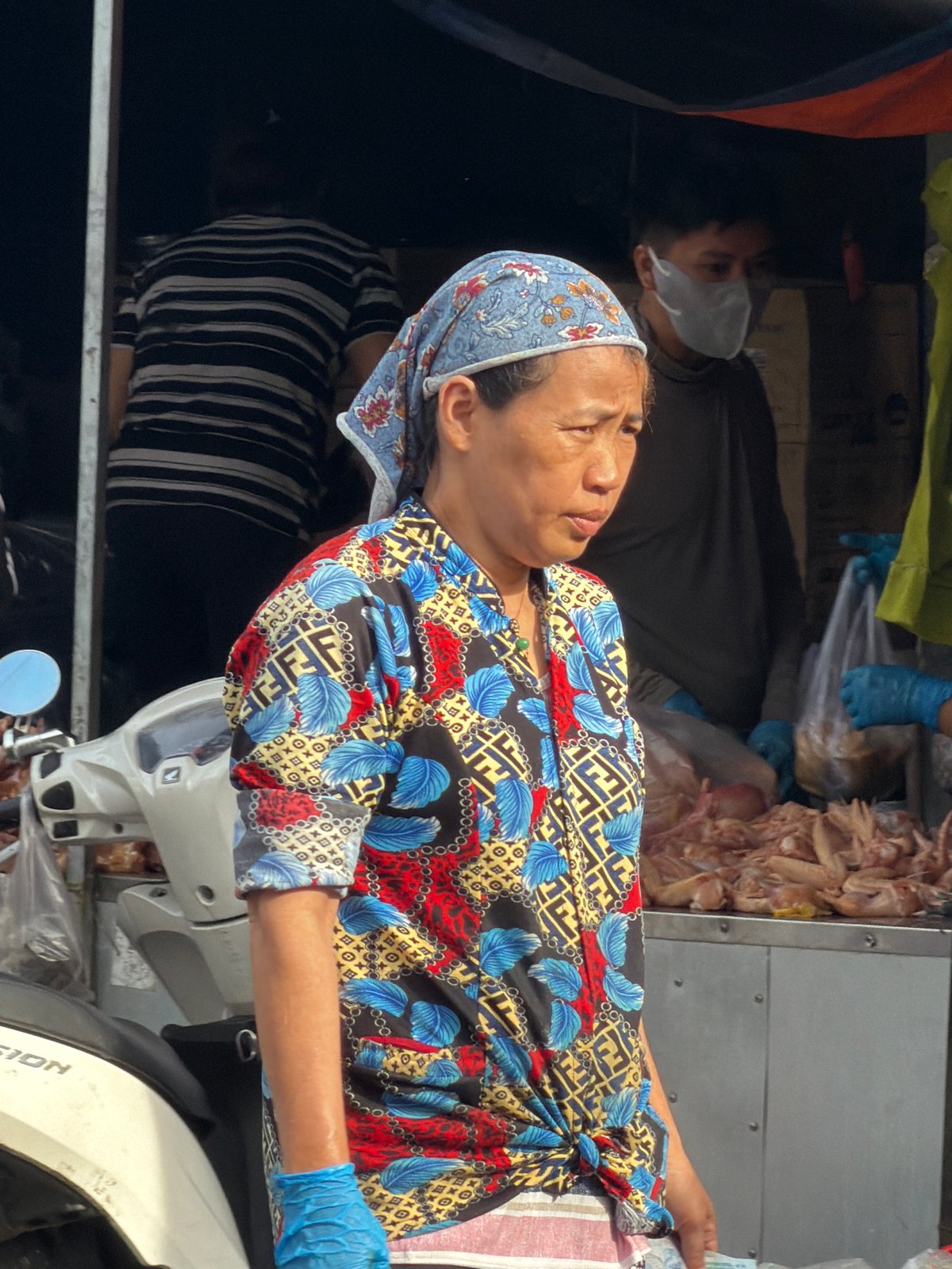 Late-night street market activity in Nha Trang, Vietnam