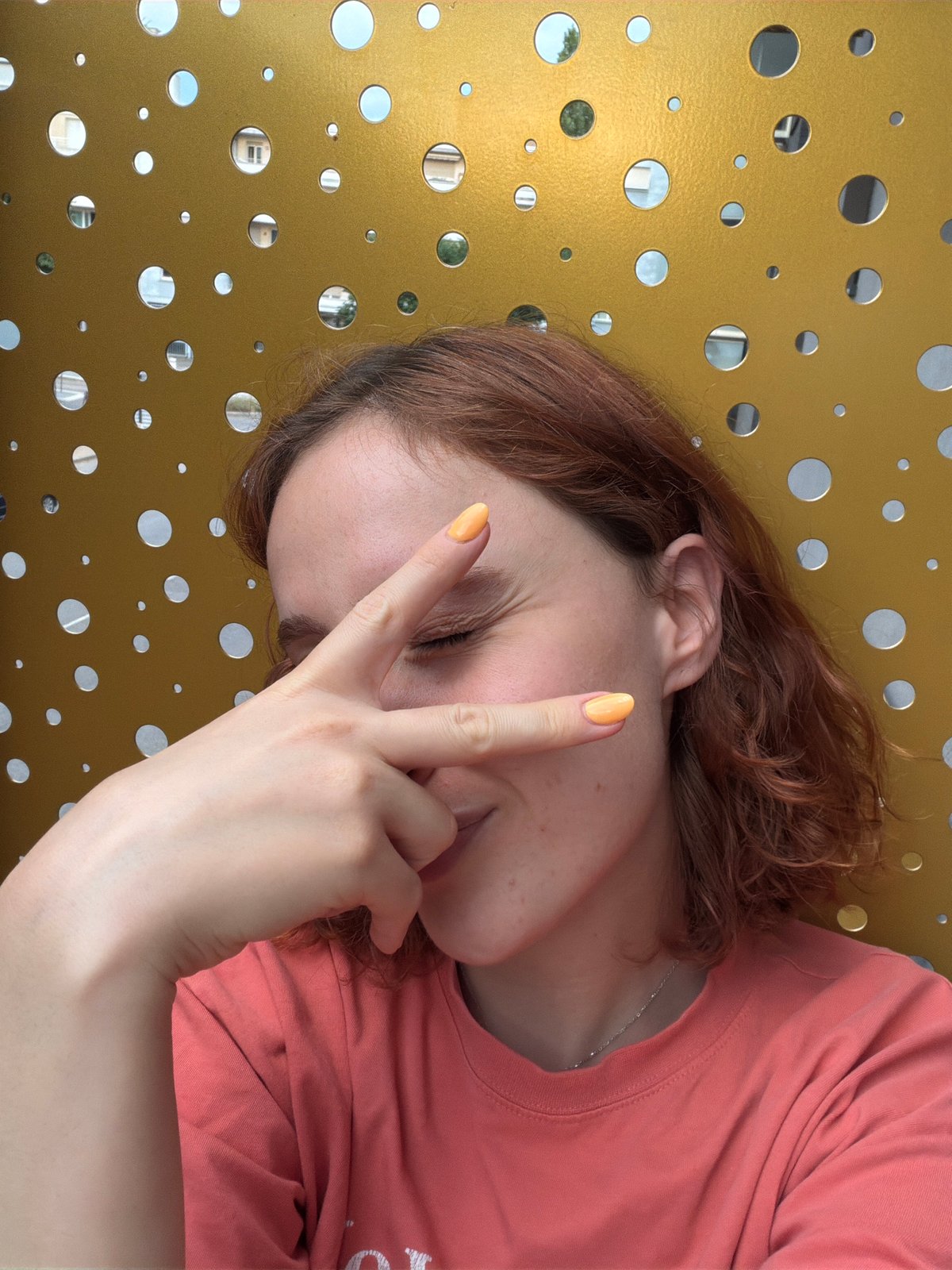Casual indoor selfie session in Strasbourg