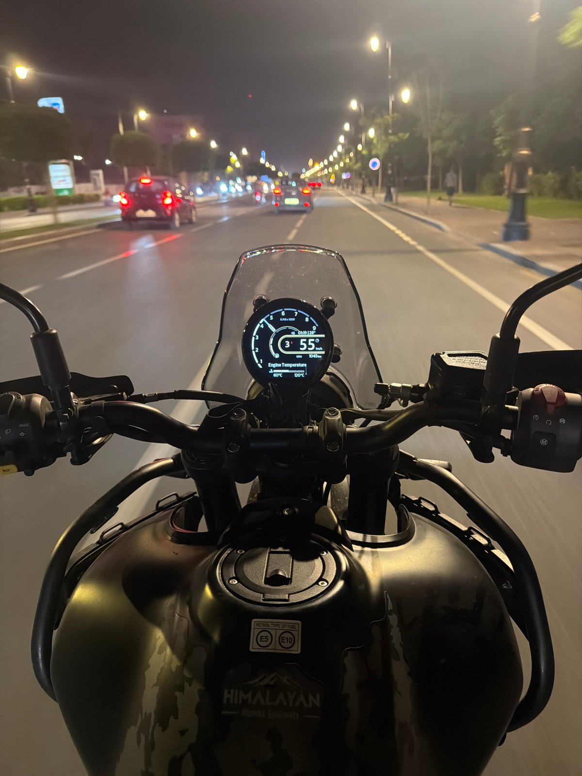Nighttime motorcycle journey documented in Ouahat Sidi Brahim, Morocco