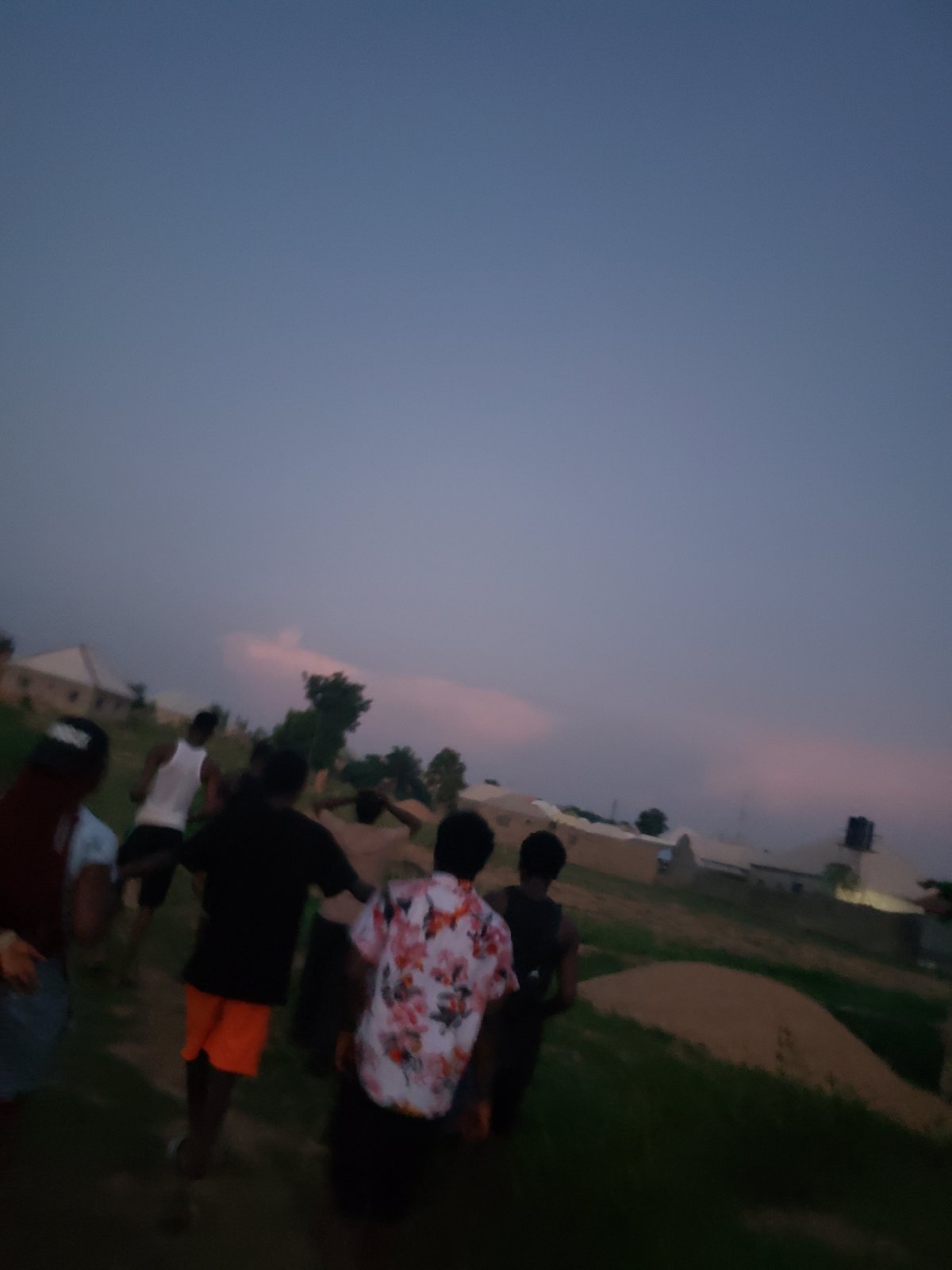 Evening sky colors observed during dusk in Rido, Nigeria