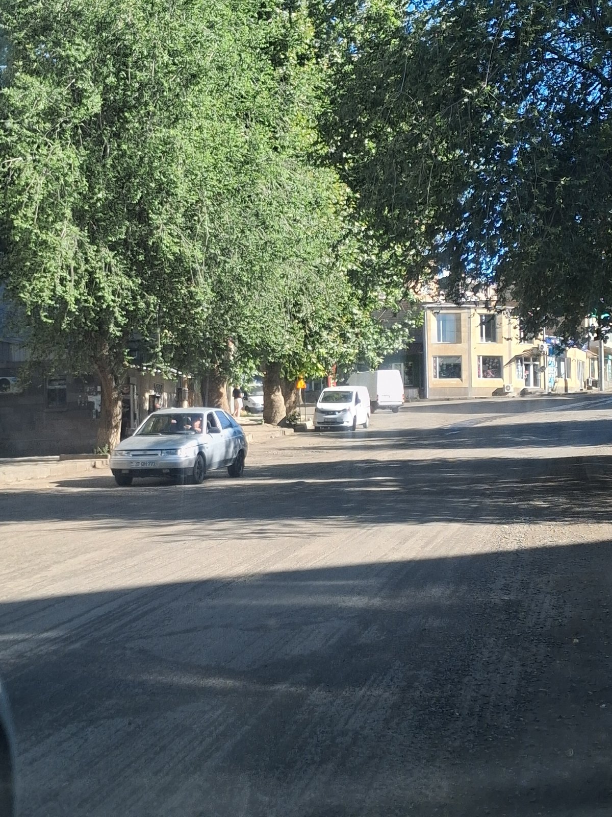 Sunny morning street life in Yeghegnadzor, Armenia