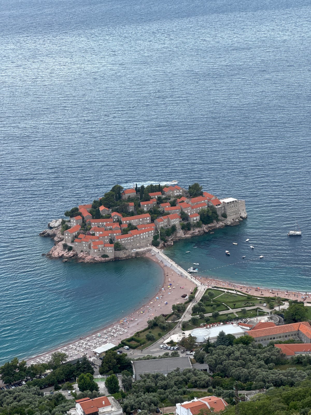 Sveti Stefan from every angle, land and air