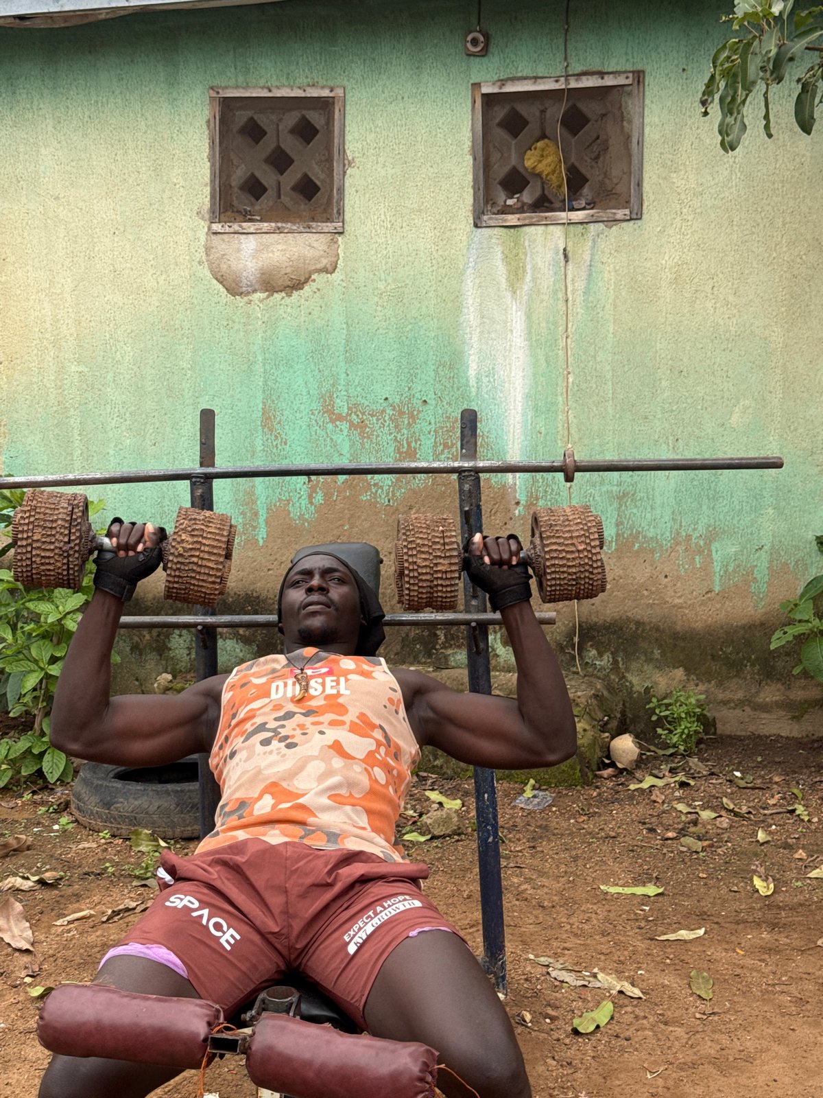 Outdoor gym session captured in Akwanga, Nigeria morning workout