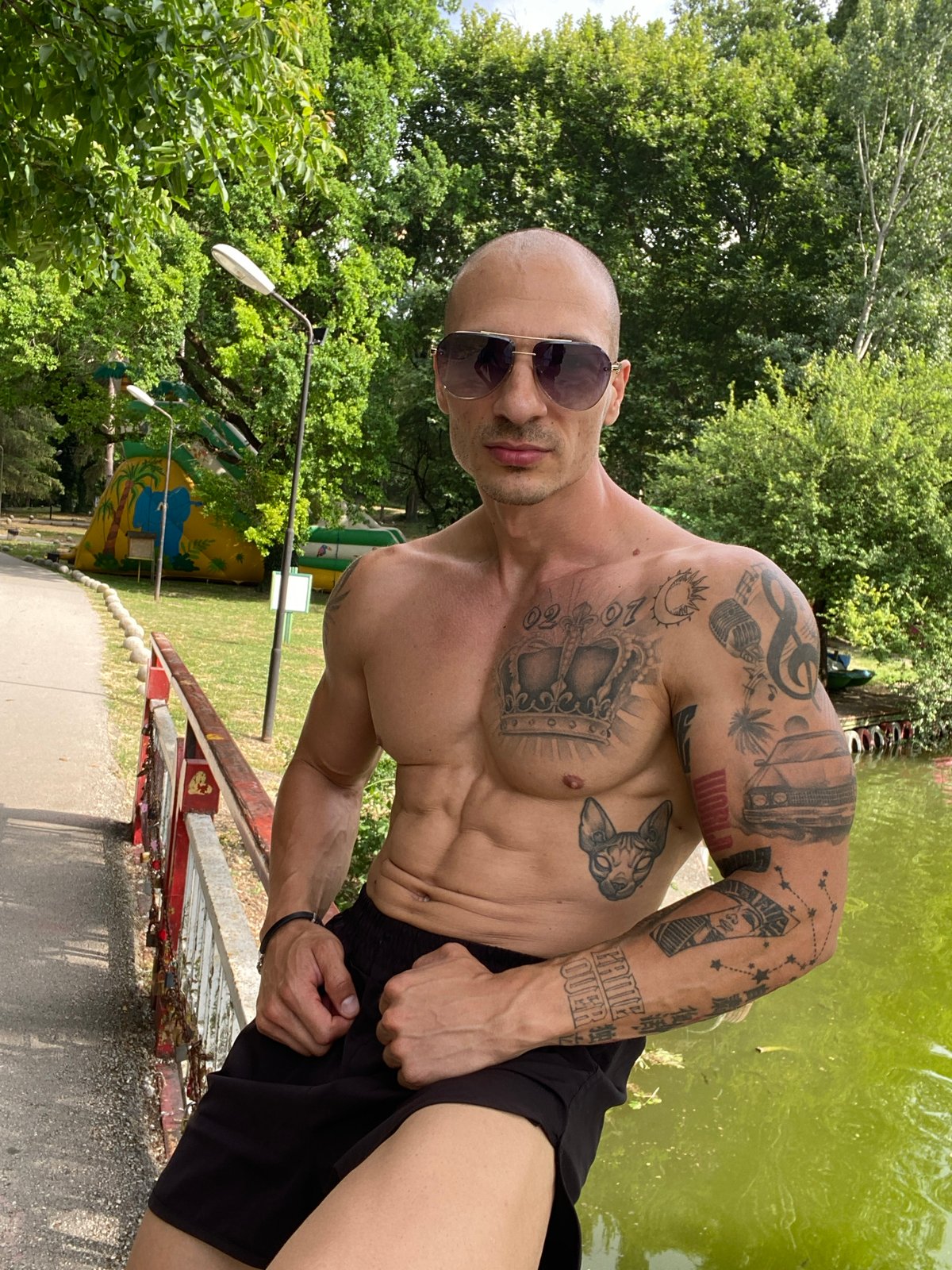 Afternoon at a lakeside park in Pleven, Bulgaria