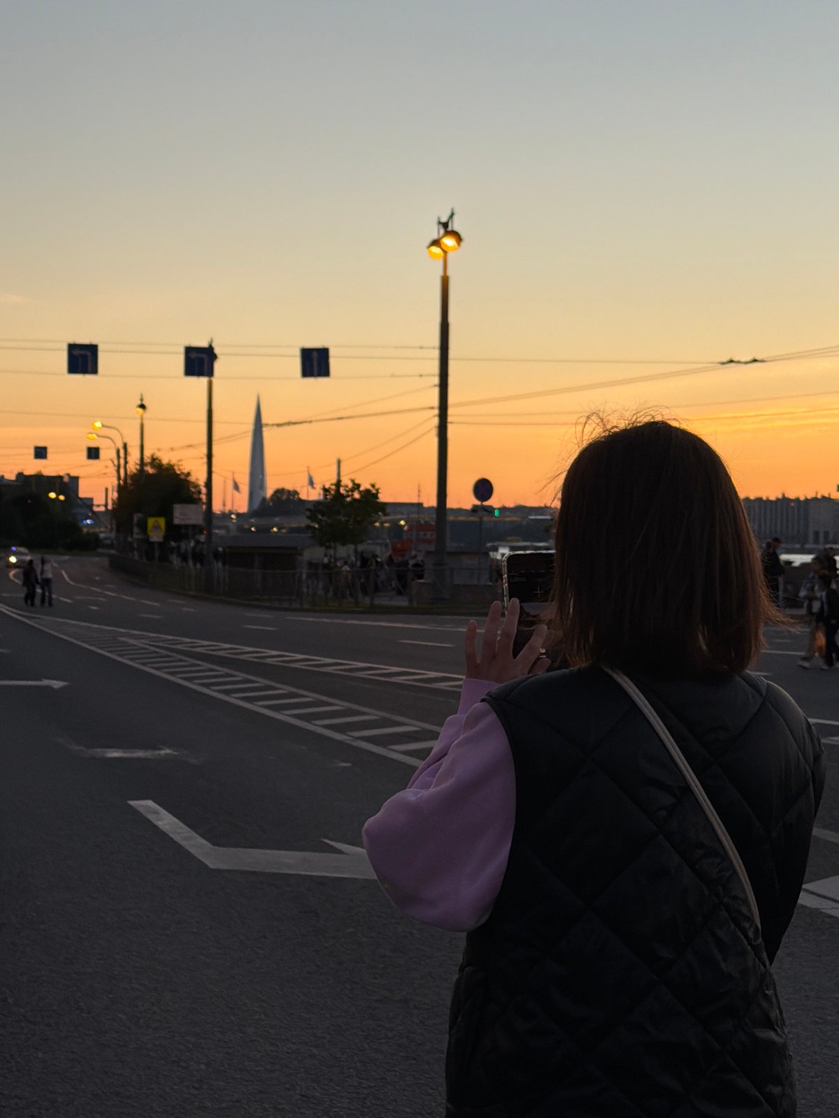 Summer evening walk through Saint Petersburg at golden hour
