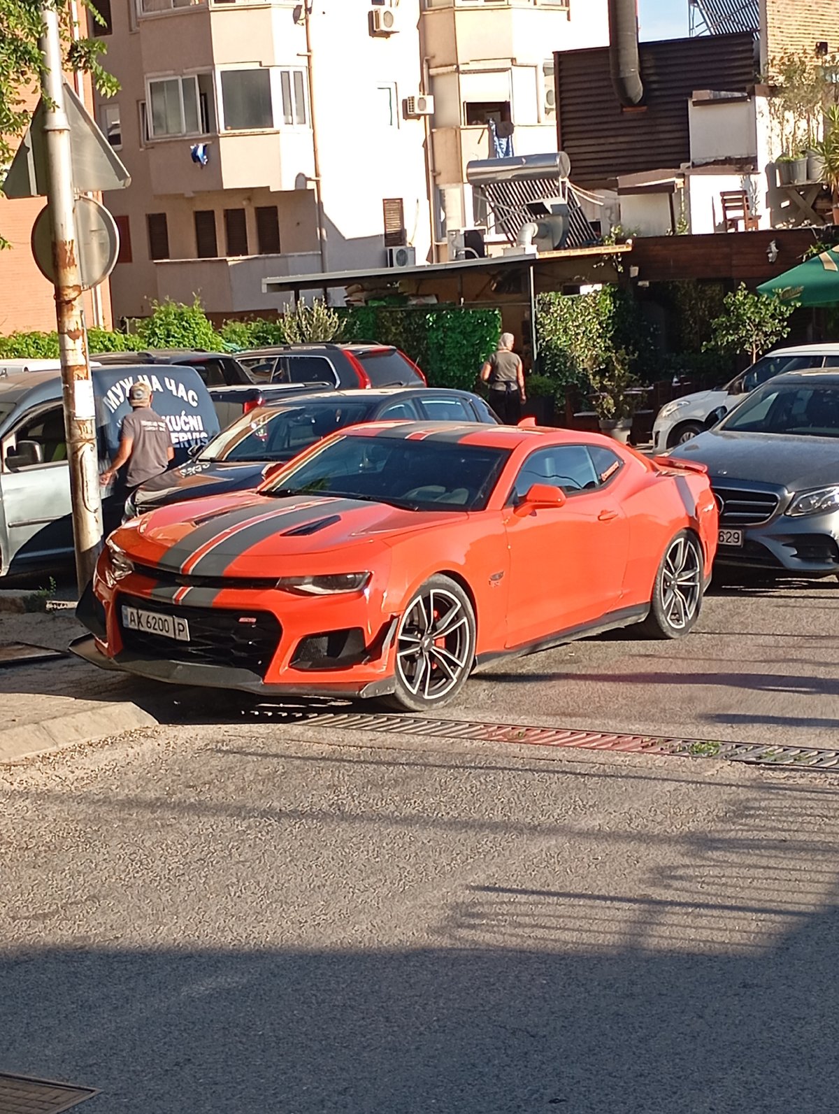 Orange Camaro with Albanian plates spotted on city street