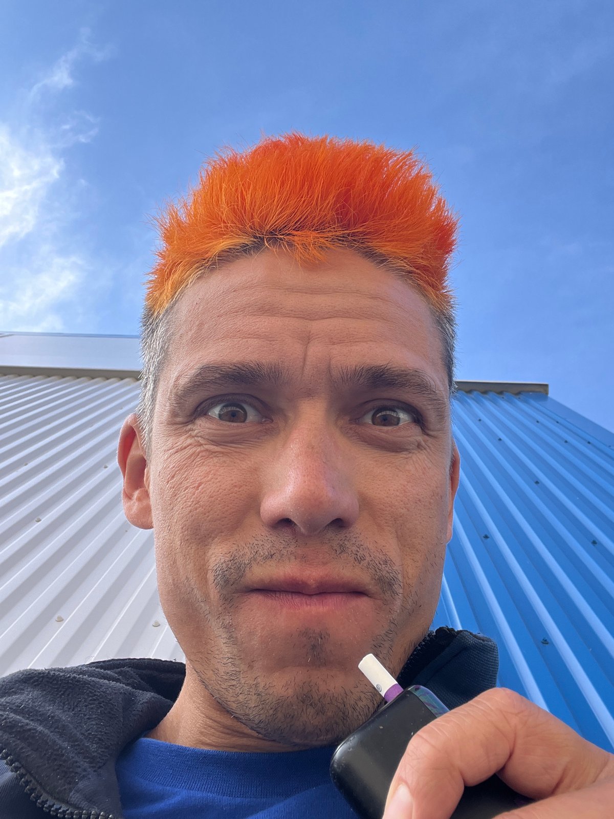 Orange-haired man photographed in Chaikovsky, Russia