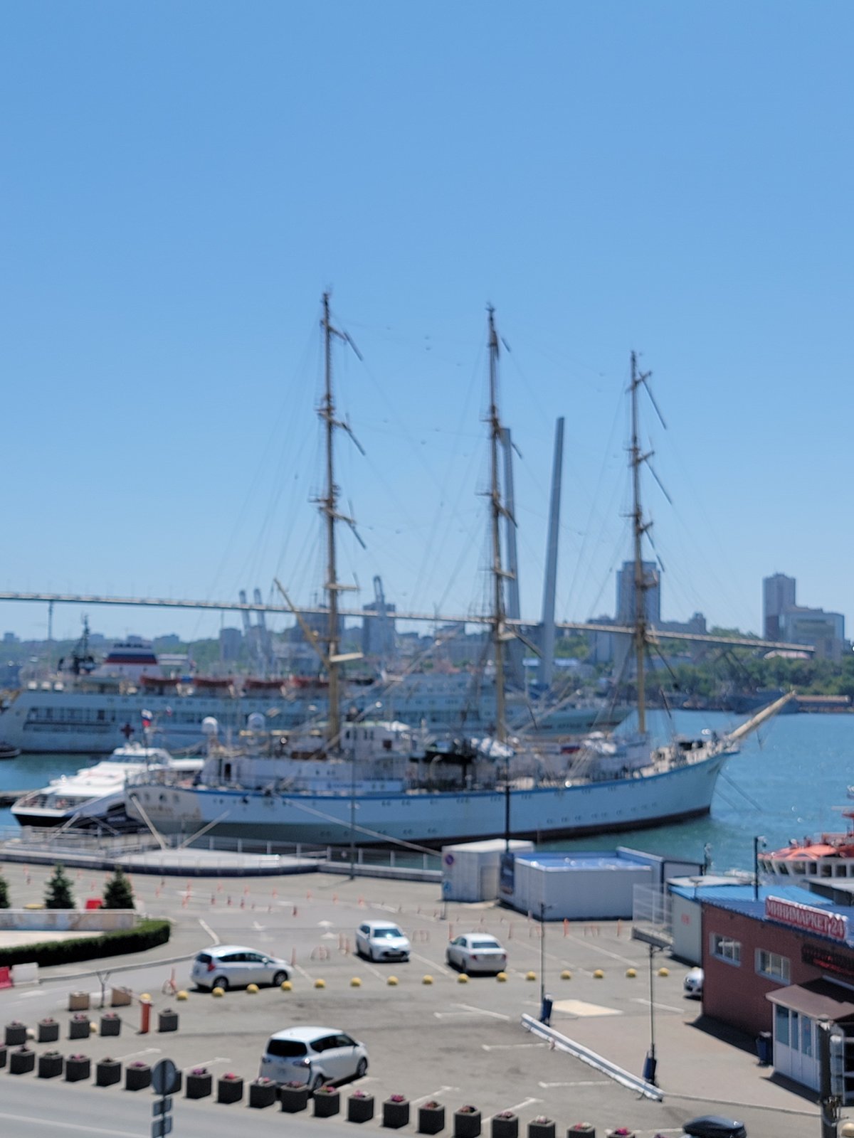 Mixed transportation scenes documented at harbor and railway locations