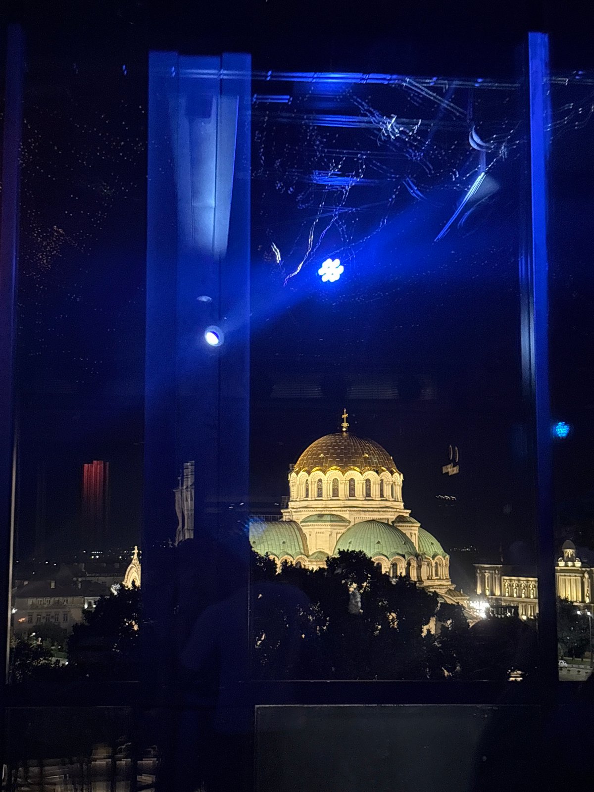 Friday night out in Sofia with cathedral views