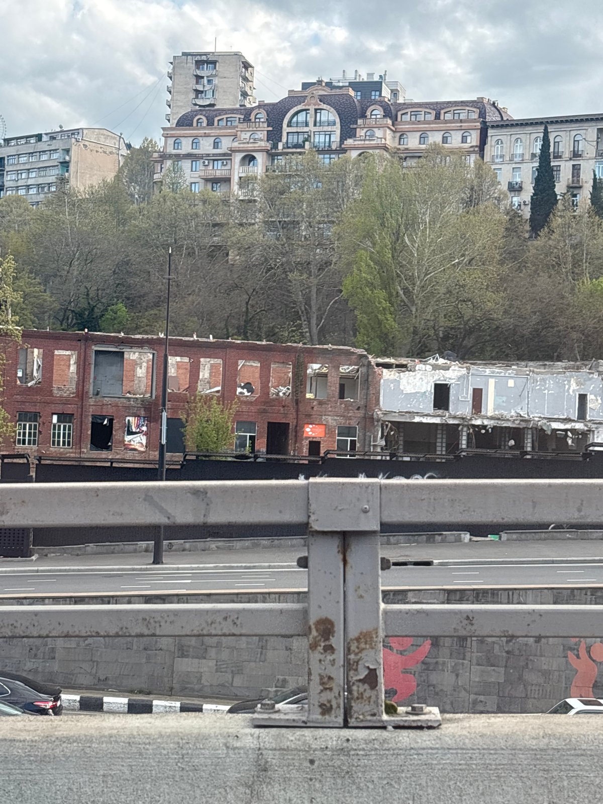 Vehicle journey documented through central Tbilisi, Georgia