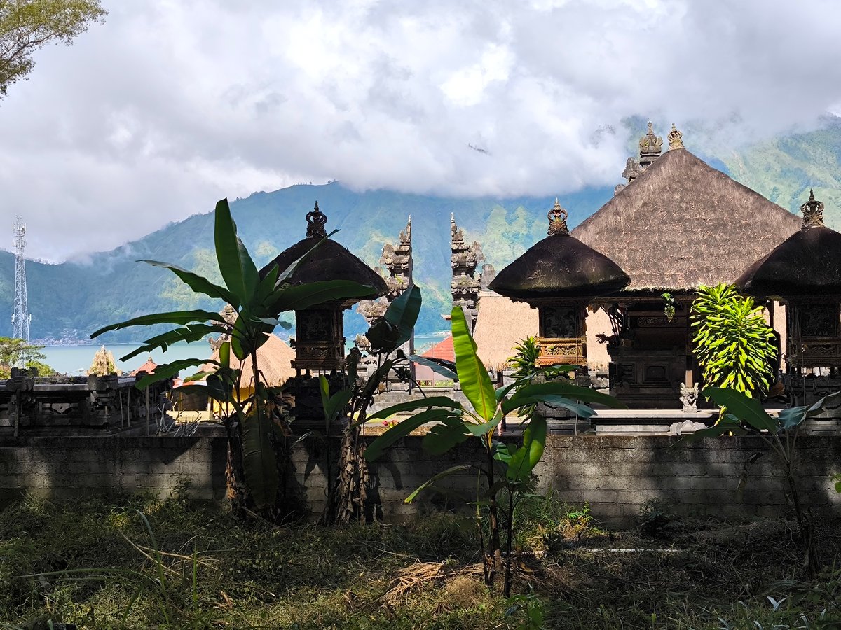 Traditional Balinese temple complex documented in Kintamani, Indonesia