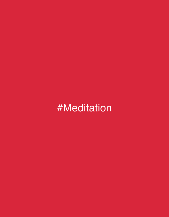 Meditation hashtag graphic and home gym gear in Canet De Mar