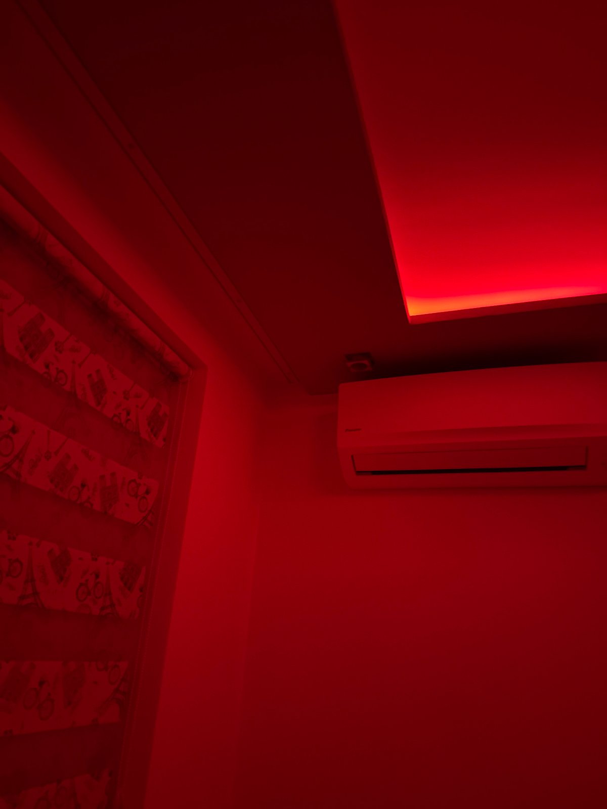 Red-lit interior corner documented in Targovishte, Bulgaria
