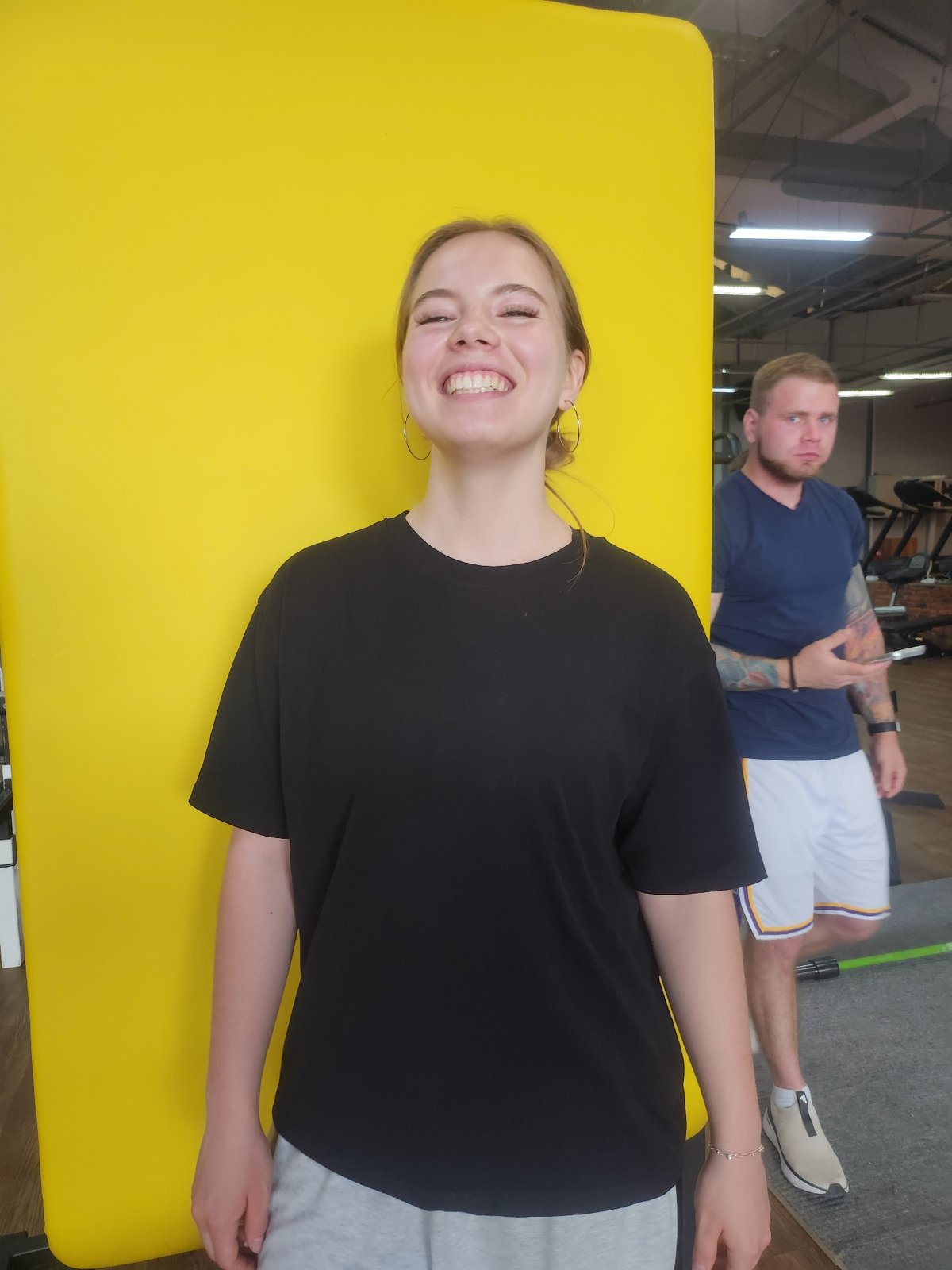 Fitness activities documented at indoor gym facility