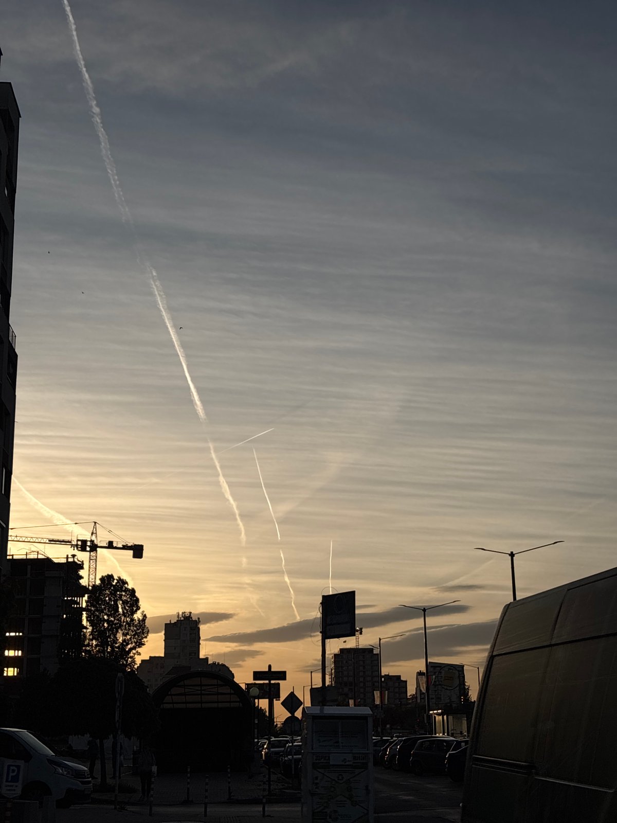 Evening street scenes documented across Sofia during sunset hour