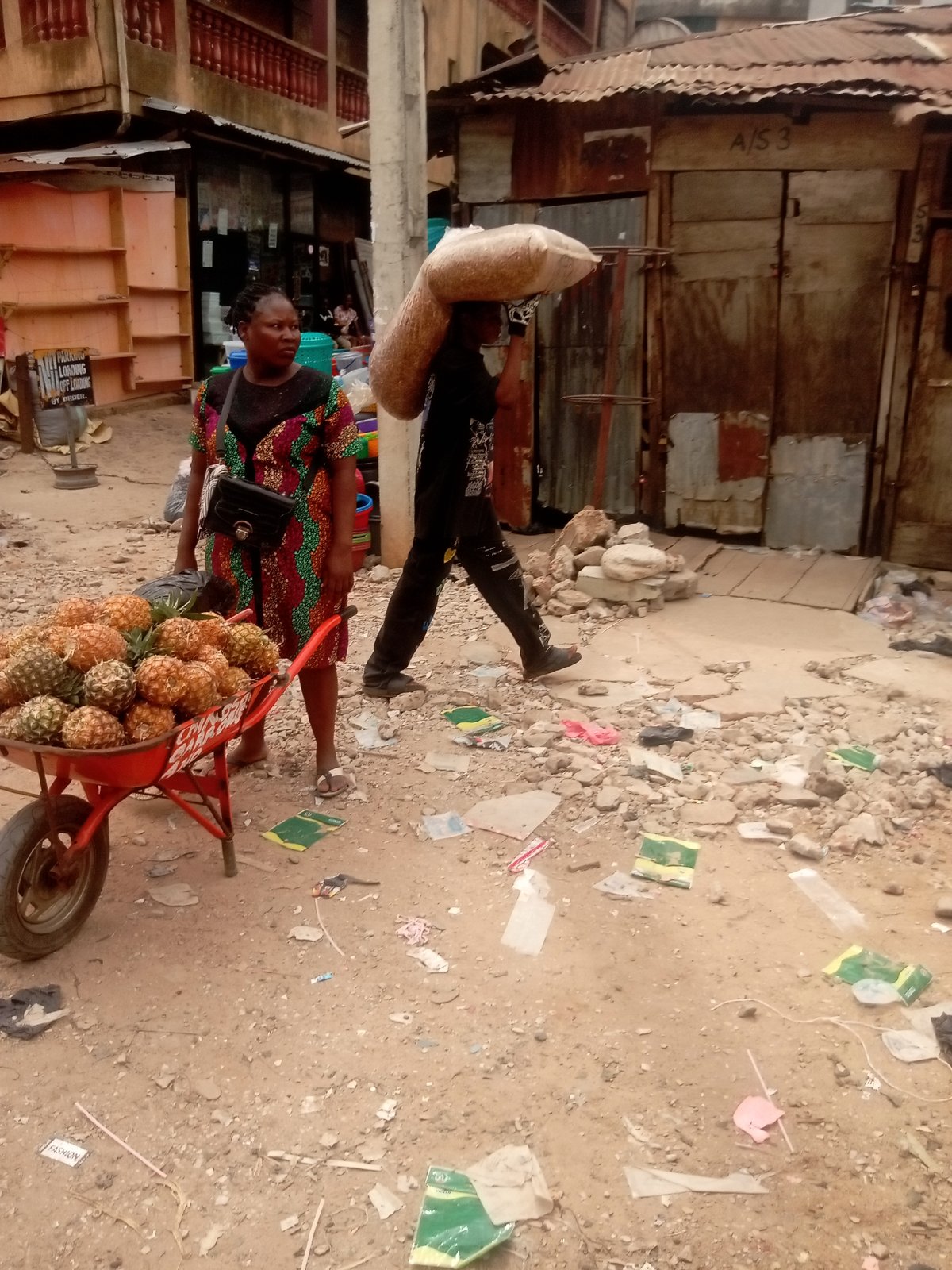 Morning market activity documented in Fegge, Onitsha Nigeria