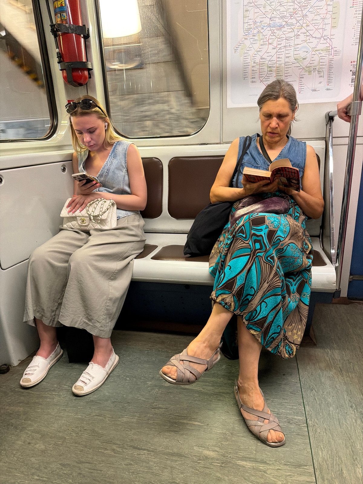Morning commute scenes across the Moscow Metro