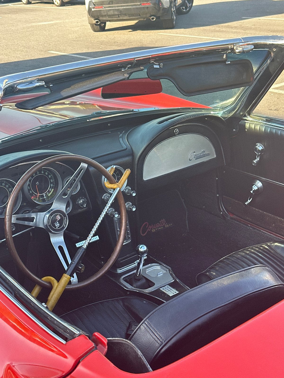 Classic red Corvette convertible spotted in Coquitlam parking lot
