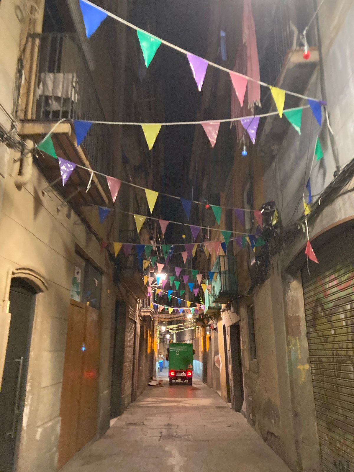 Barcelona's old town streets alive on a summer night