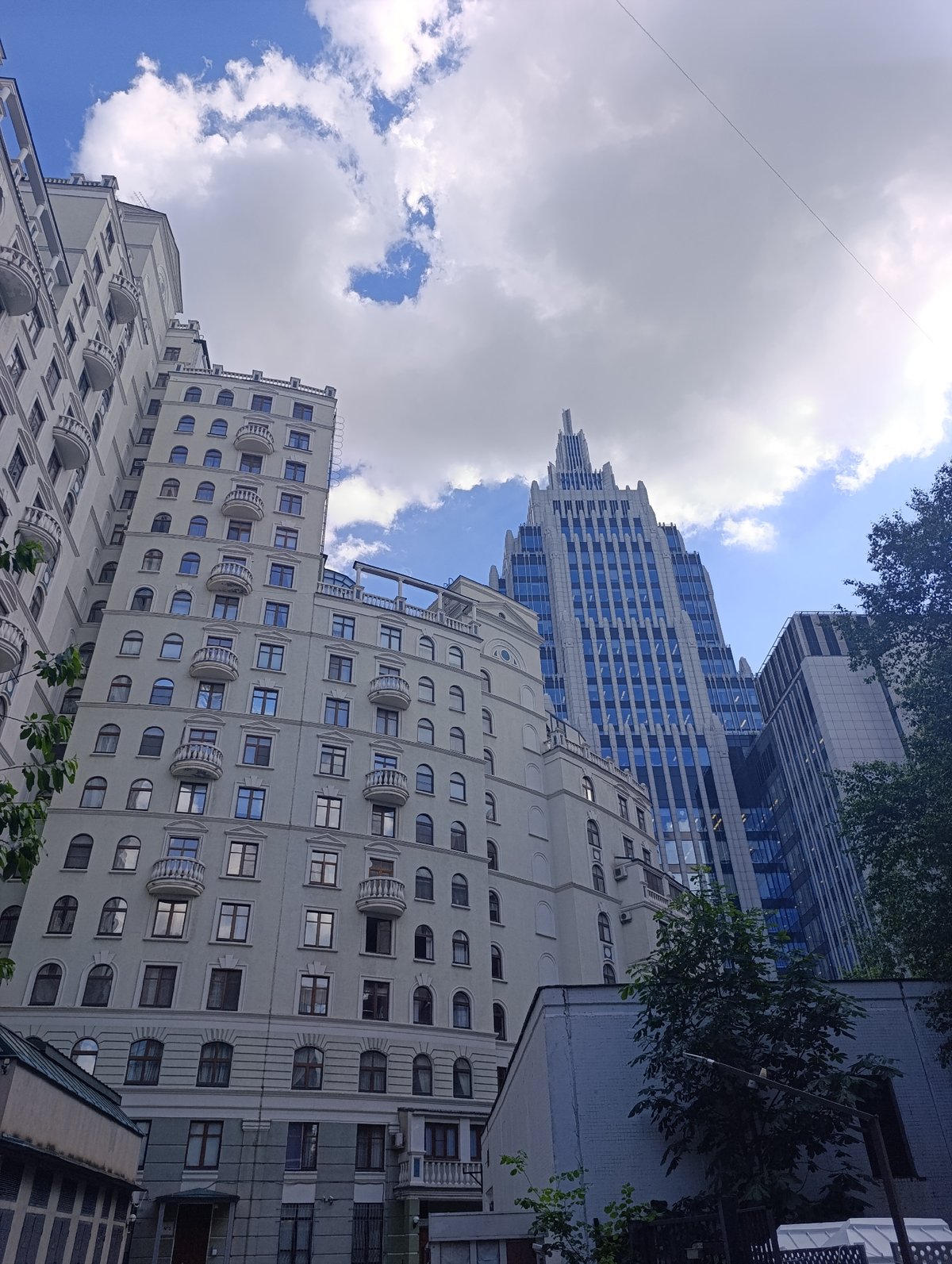 Moscow street scenes captured during sunny midday walk