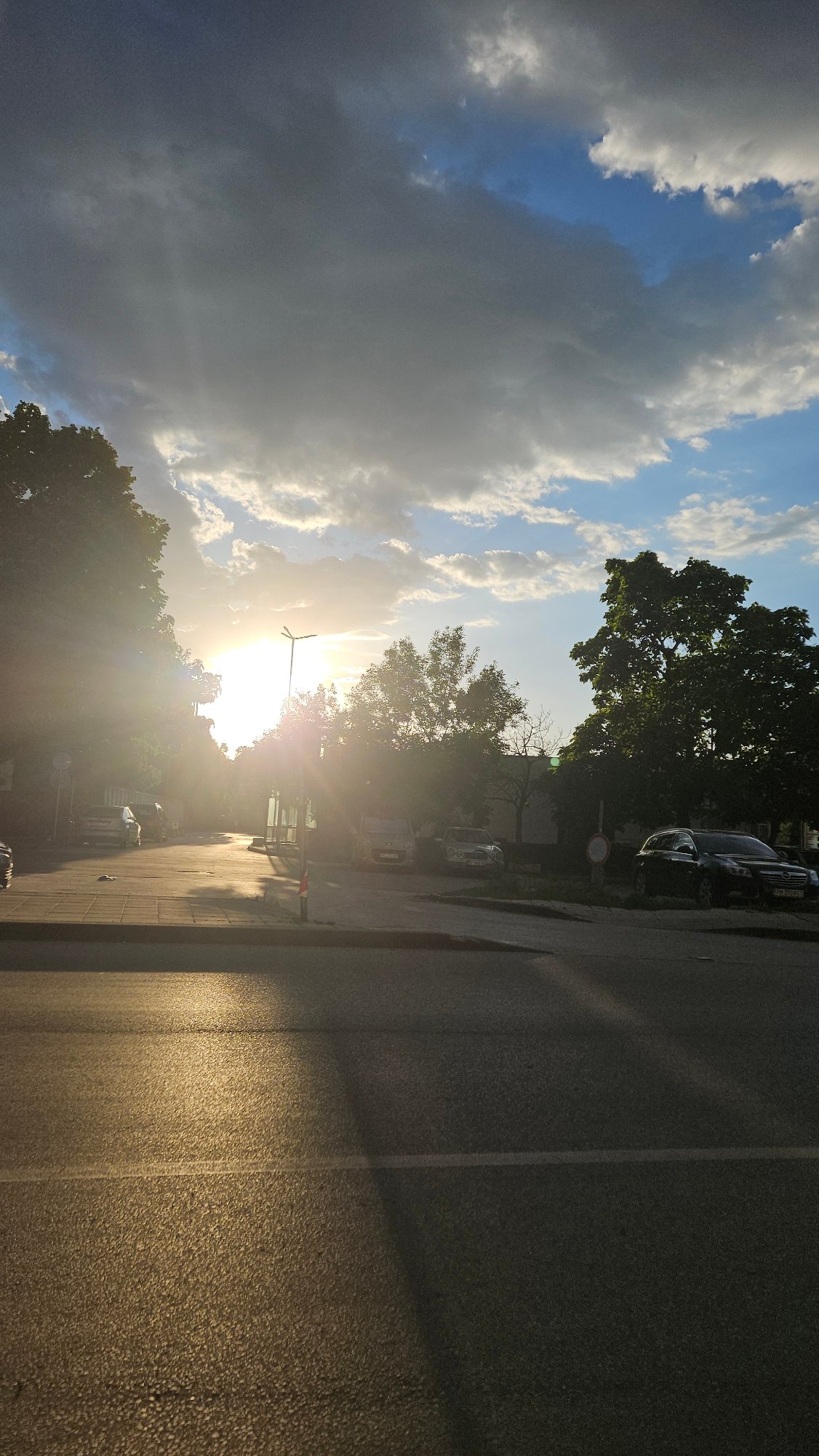Evening street scenes captured in Plovdiv during sunset hours