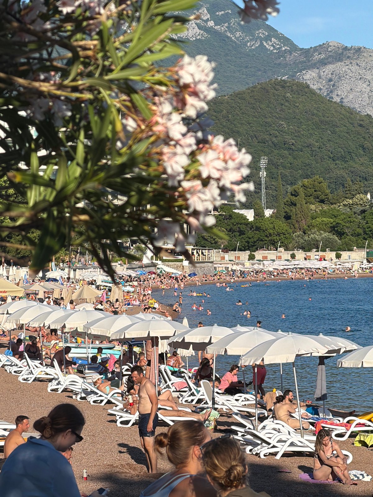 Summer afternoon unfolds at Montenegro's Petrovac beach resort