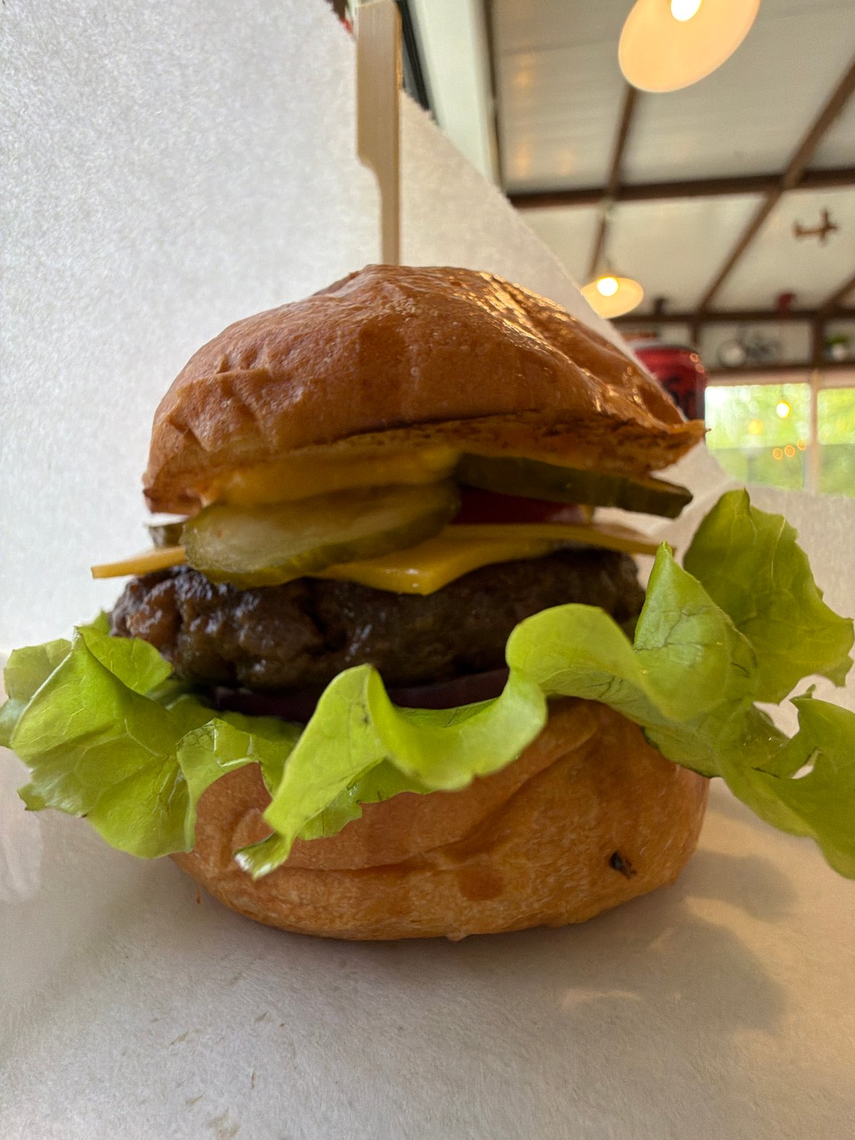 Burger meal documented in Krasnoyarsk, Russia morning hours