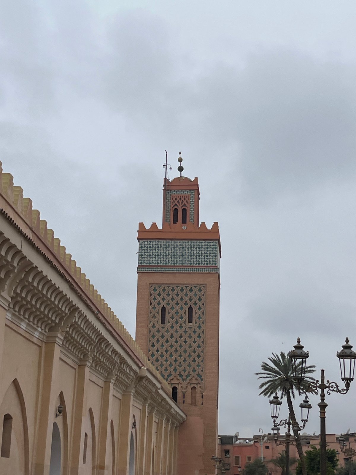 Minaret with geometric patterns documented at Morocco's Mechouar Kasbah